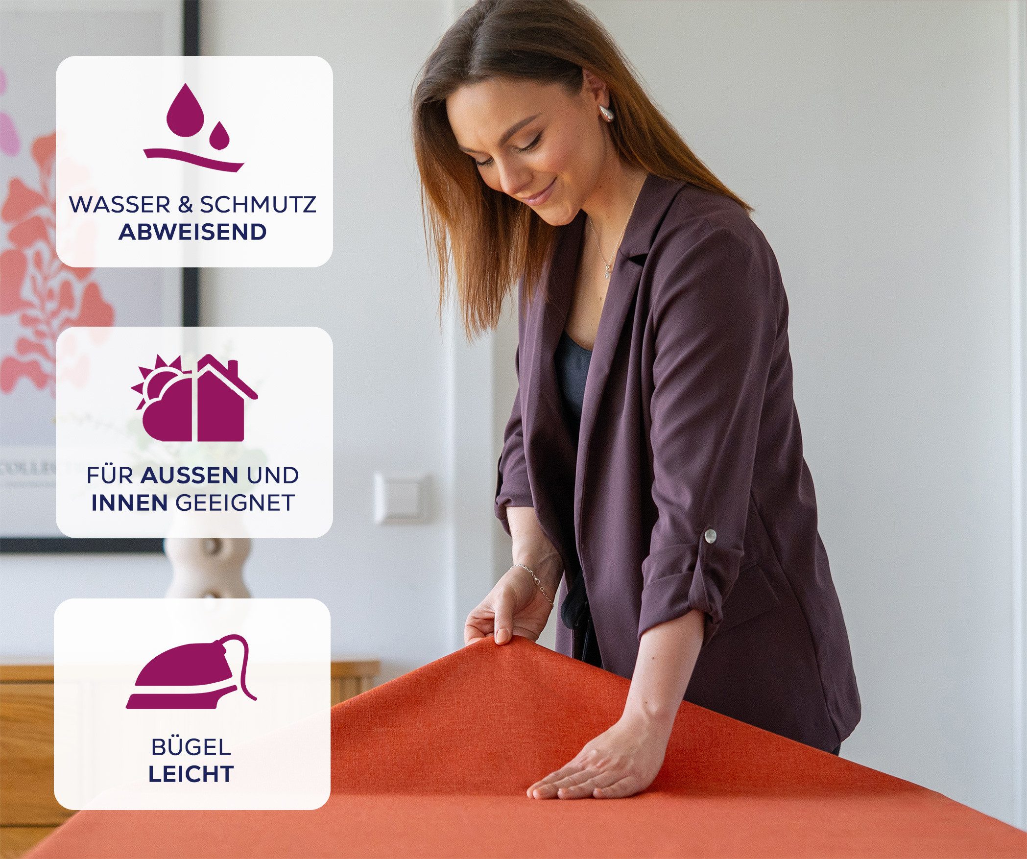 Beautex Tischdecke Fleckenabweisende bügelfreie Tischdecke mit Lotuseffekt, Leinenoptik (1-tlg)