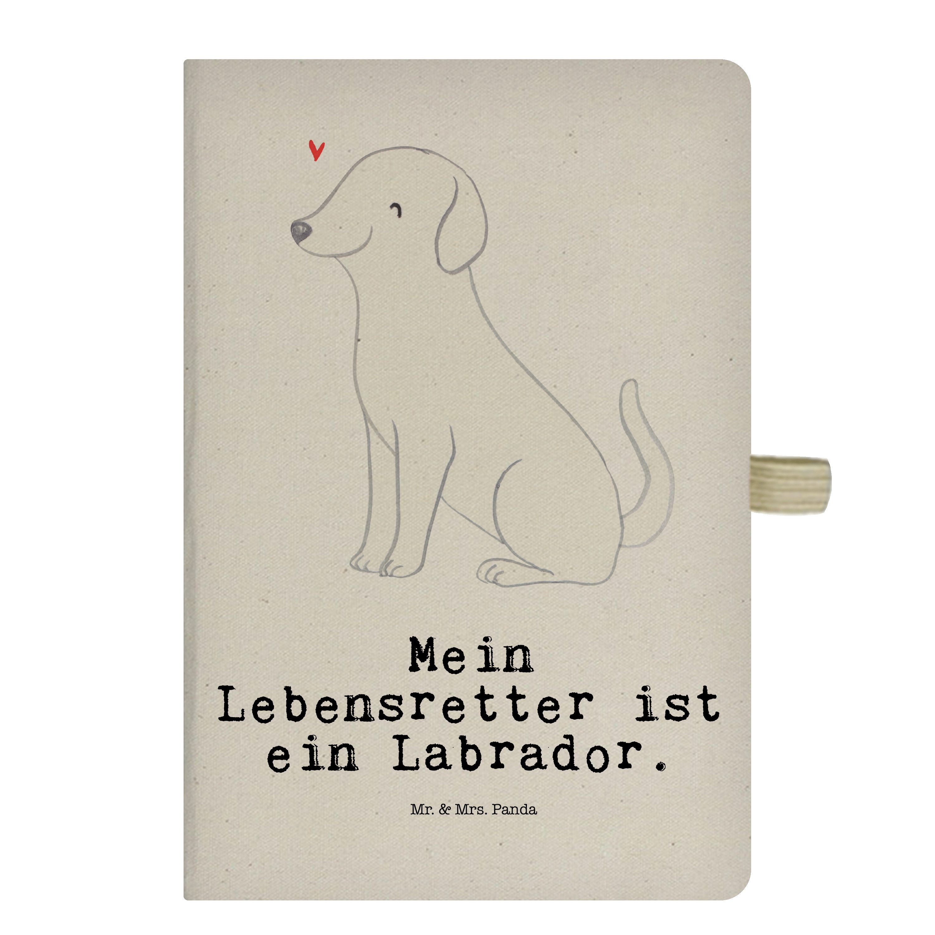 Mr. & Mrs. Panda Notizbuch Labrador Lebensretter - Transparent - Geschenk, Schreibheft, Tierfreu Mr. & Mrs. Panda
