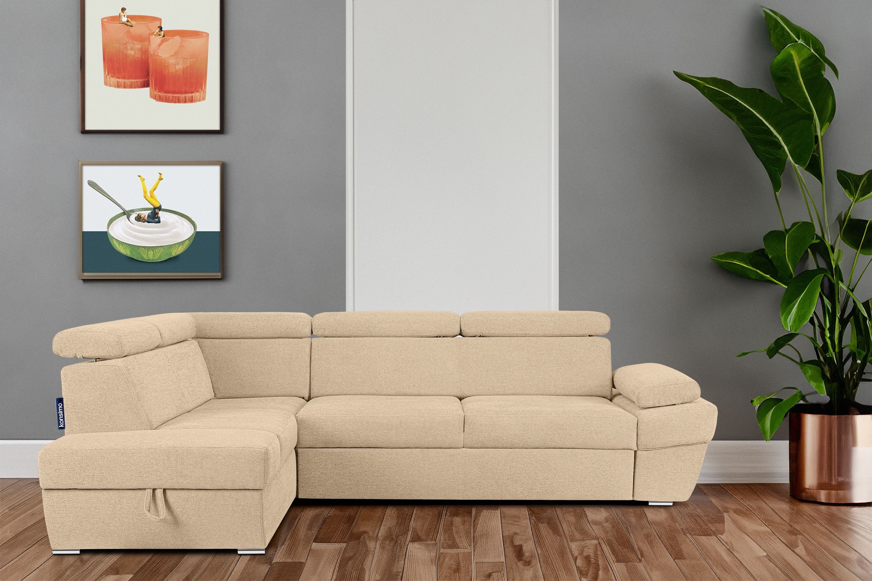 KONSIMO® Ecksofa RATLO Ecksofa, mit Bettfunktion günstig online kaufen