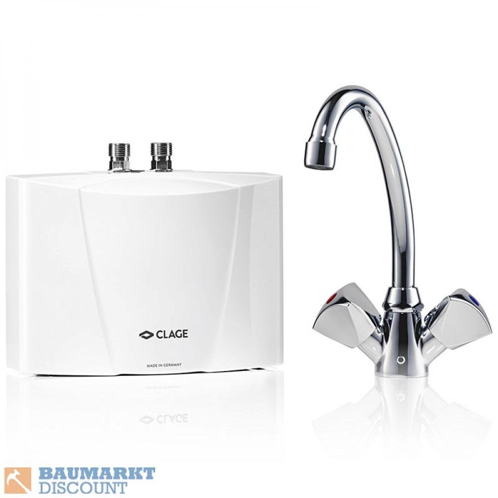 Clage Heißwasserspender Clage Klein - Durchlaufhitzer M3/SNM mit Waschtischaramtur