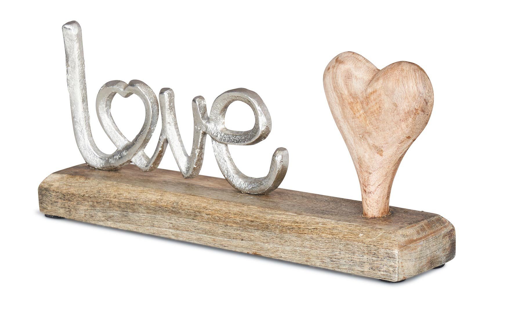 Love Holz Deko-Schriftzug, Mango Silber Deko Schriftzug Tischdeko Metall Levandeo® L40cm