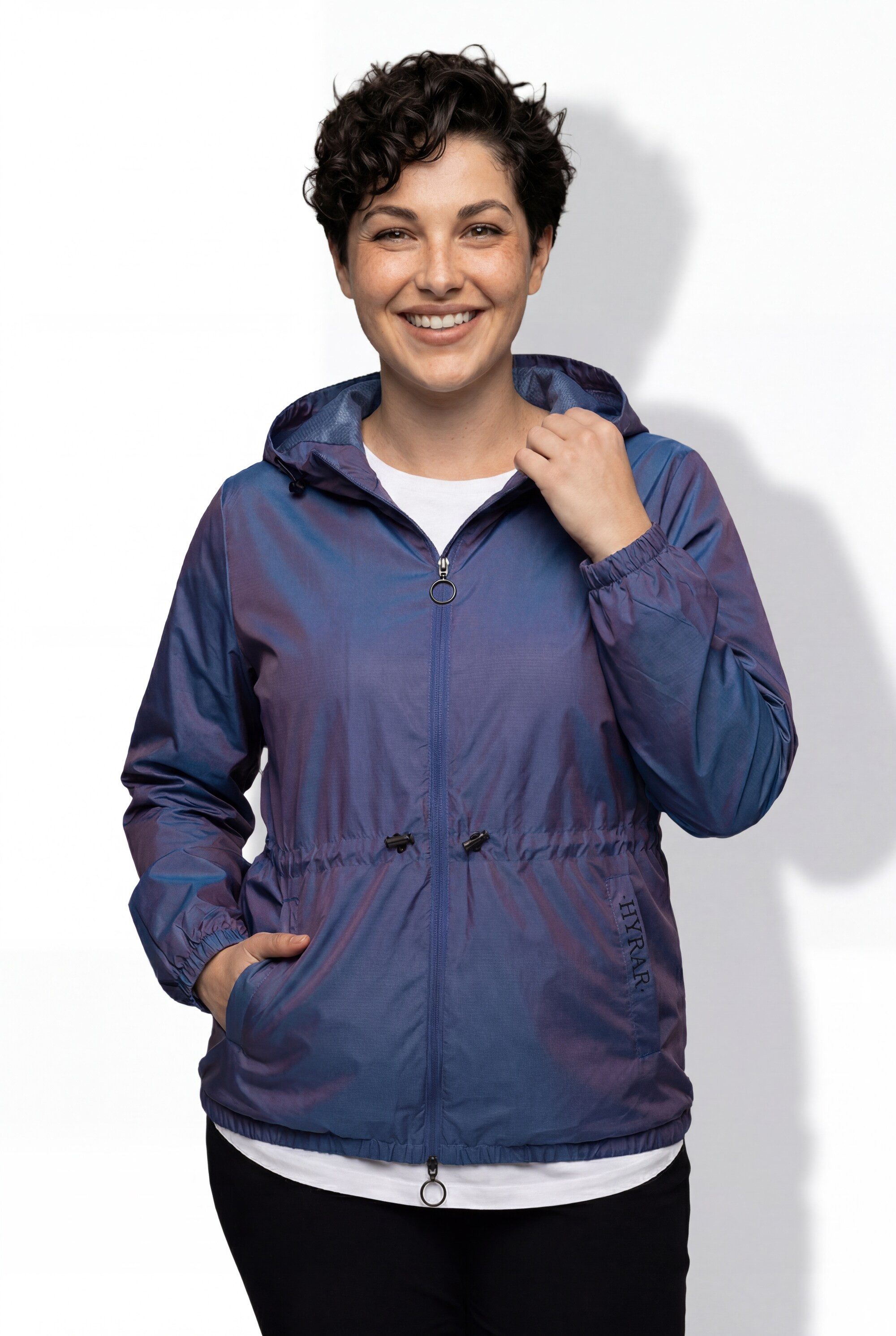 Ulla Popken Funktionsjacke Funktionsjacke schimmernd wasserabweisend Kapuze