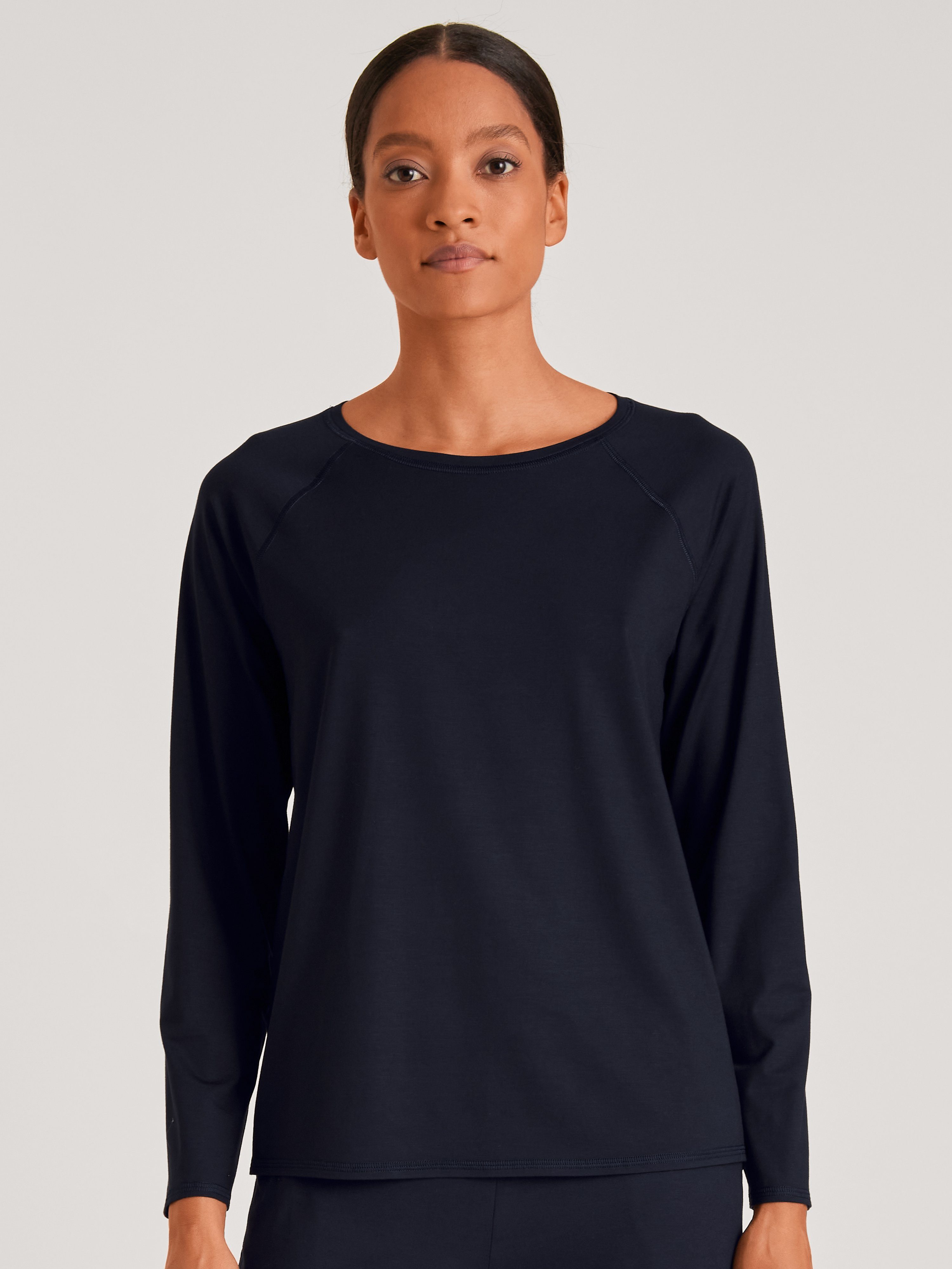 CALIDA Langarmshirt Calida Damen Shirt lang 15791 dark lapis blue (1 Stück, 1-tlg., 1 Stück) Balancing