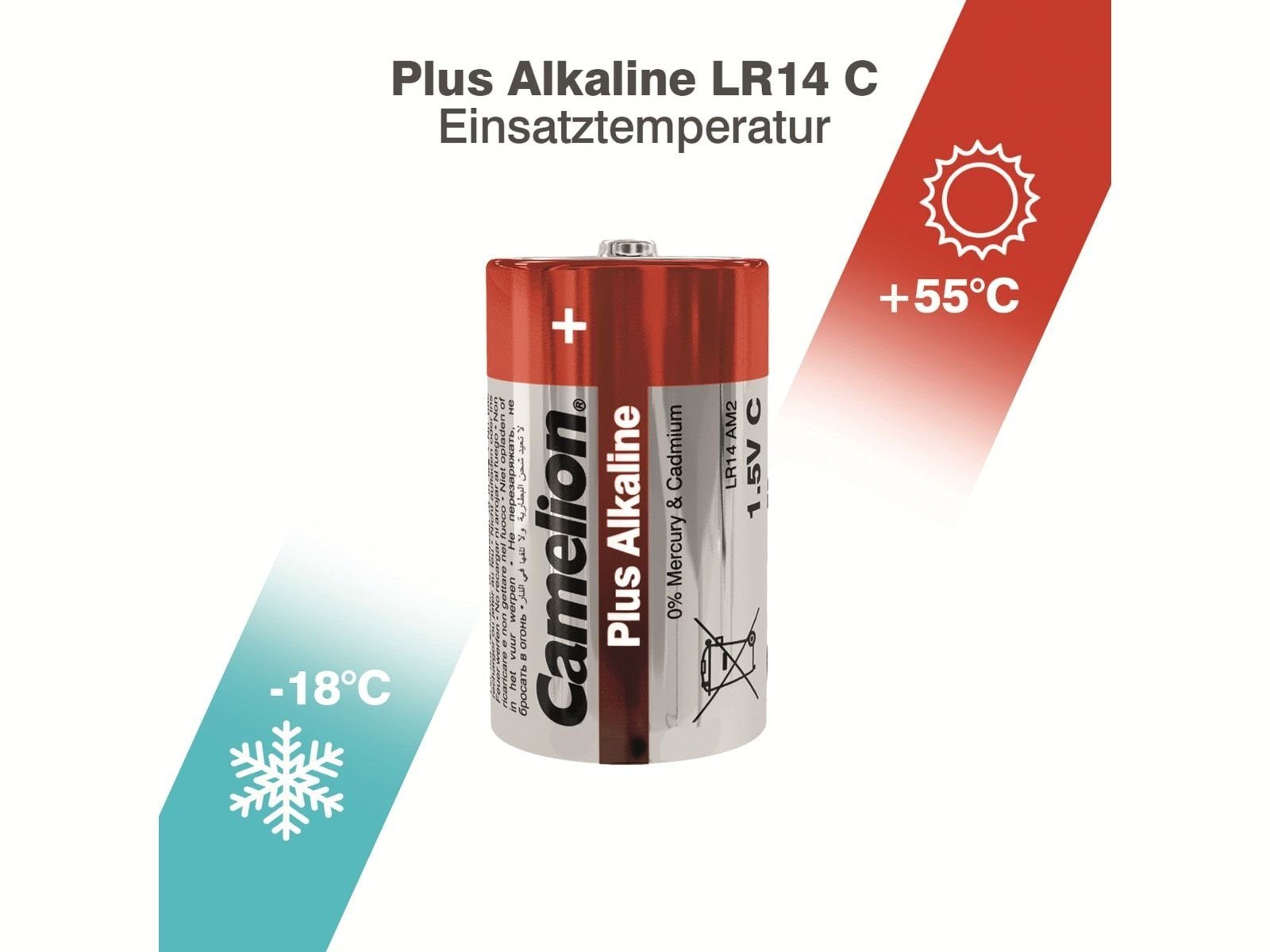 2 Camelion Plus-Alkaline, CAMELION Baby-Batterie, LR14, Batterie