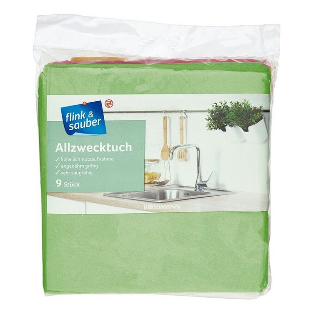 flink & sauber Spültuch, (9-tlg), Allzwecktuch