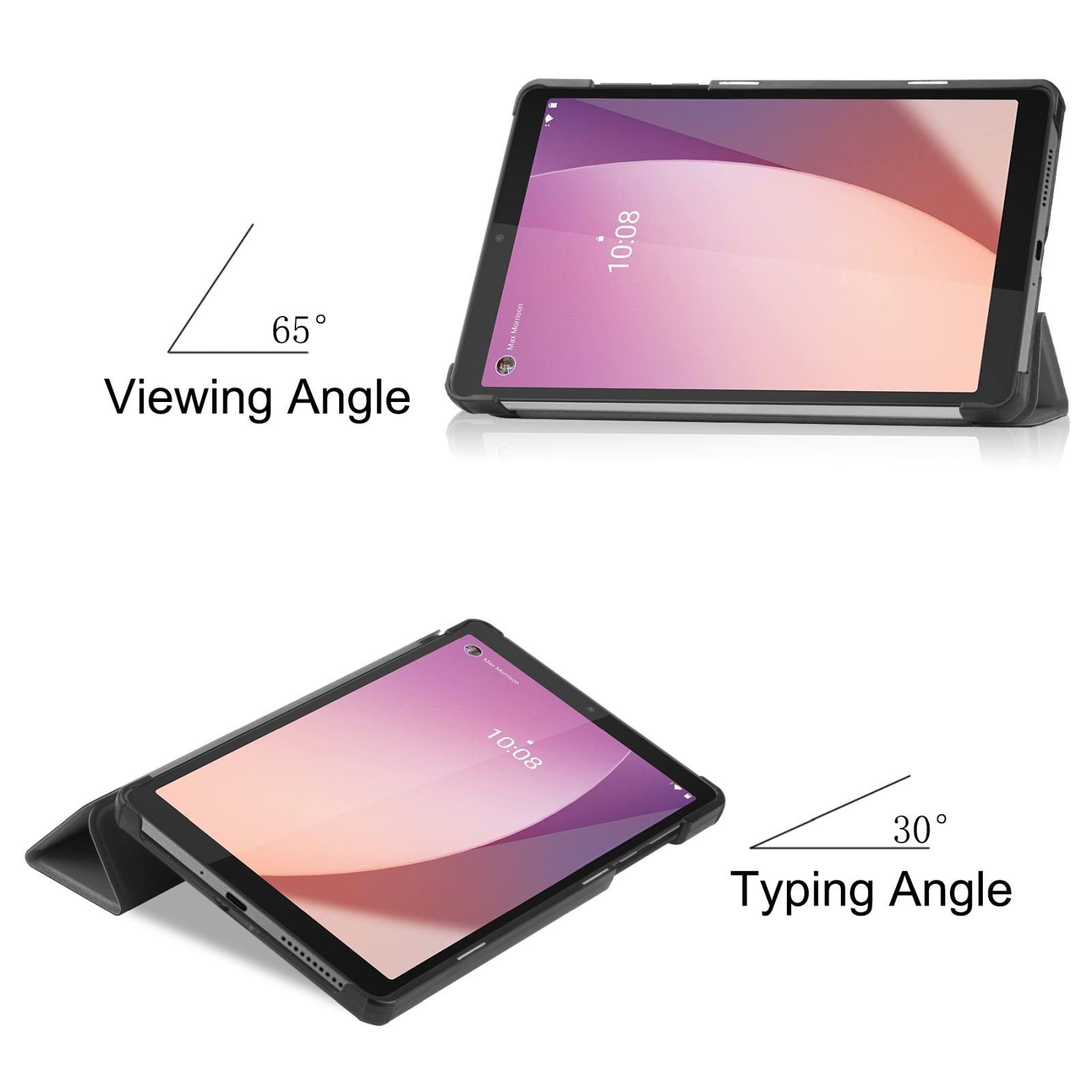Lobwerk Tablet-Hülle Schutzhülle für Lenovo Tab M8 (4th Gen) TB-300FU 2023, Wake & Sleep Funktion, Sturzdämpfung, Aufstellfunktion