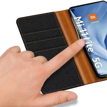 CoolGadget Handyhülle Denim Schutzhülle Flip Case für Xiaomi Mi 11 Lite 4G/5G 6,55 Zoll, Book Cover Handy Tasche Hülle für Xiaomi Mi 11 Lite Klapphülle