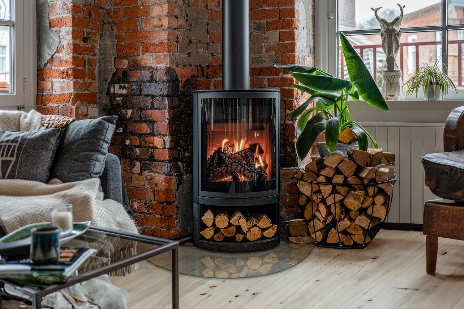 Tulup Bodenschutzplatte Runde Glasplatte für den Kaminofen, Kamin Dekoratio günstig online kaufen