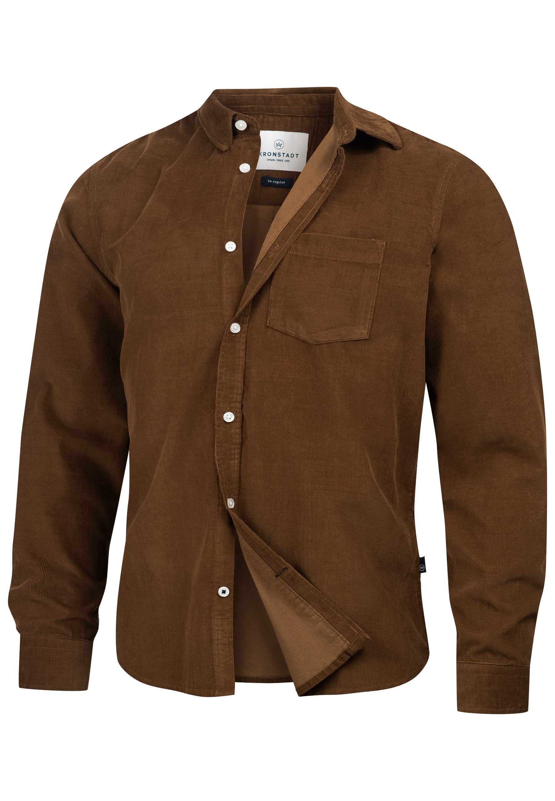 Kronstadt Langarmhemd Herren KSJohan Corduroy Herrenhemd Langarm günstig online kaufen