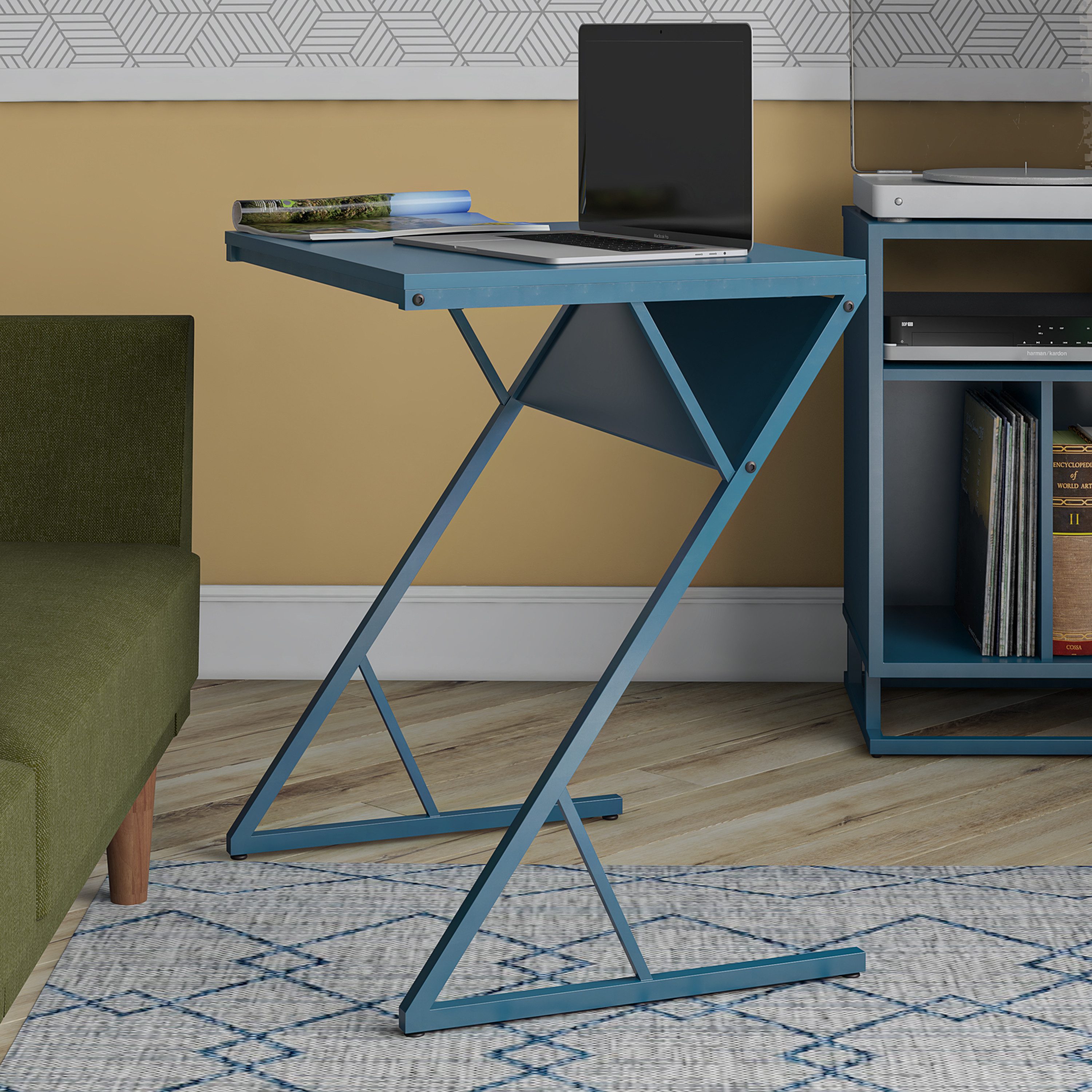 loft24 Schreibtisch Regal - Arbeitstisch Bürotisch Computertisch PC Tisch Schreibpult, Laptoptisch mit Metallgestell Breite 64 cm – Bild 5 von 5