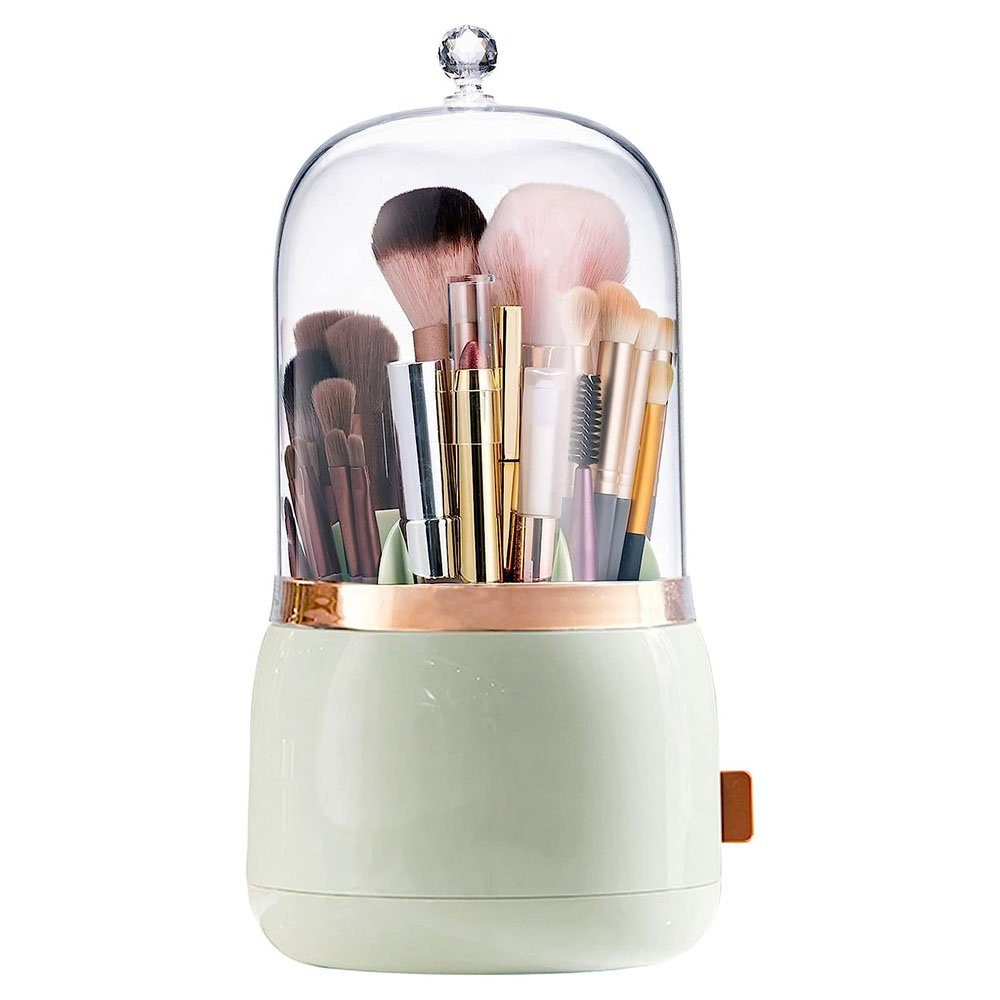 TUABUR Schmuckkasten Make-up-Pinselhalter mit transparentem Deckel Mintgrün