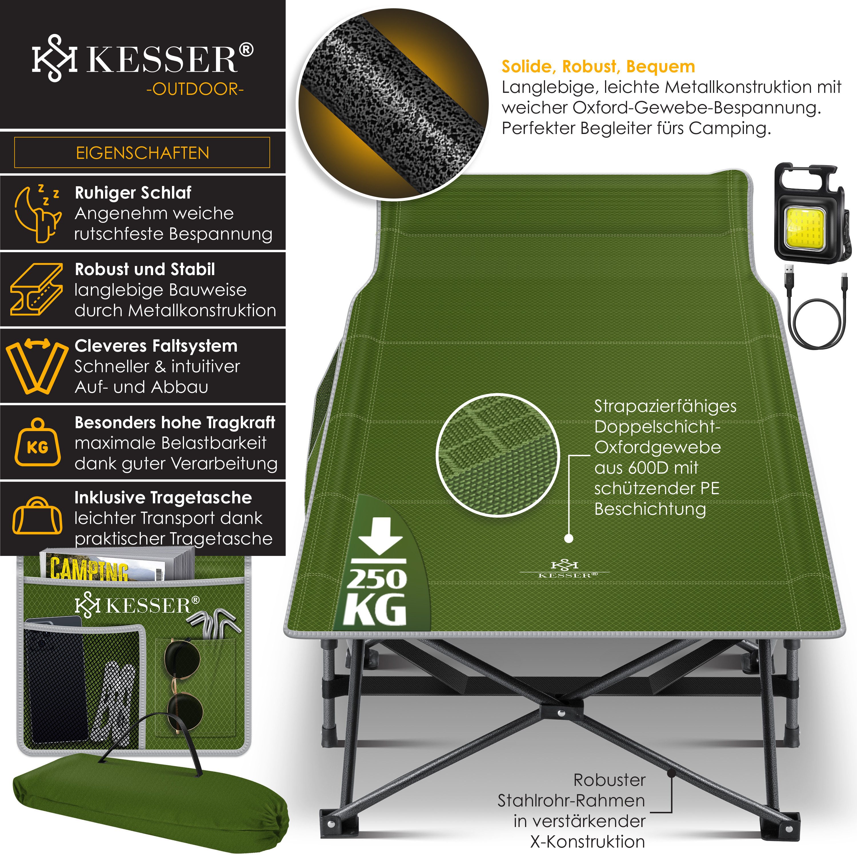 KESSER Campingliege Campingbett Feldbett Klappbar Klappbett günstig online kaufen