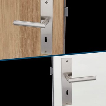 Alpertec Türbeschlag Türbeschlag Langschild - Renovierungsgarnitur ES für Zimmertüren (1 St), Edelstahl satiniert