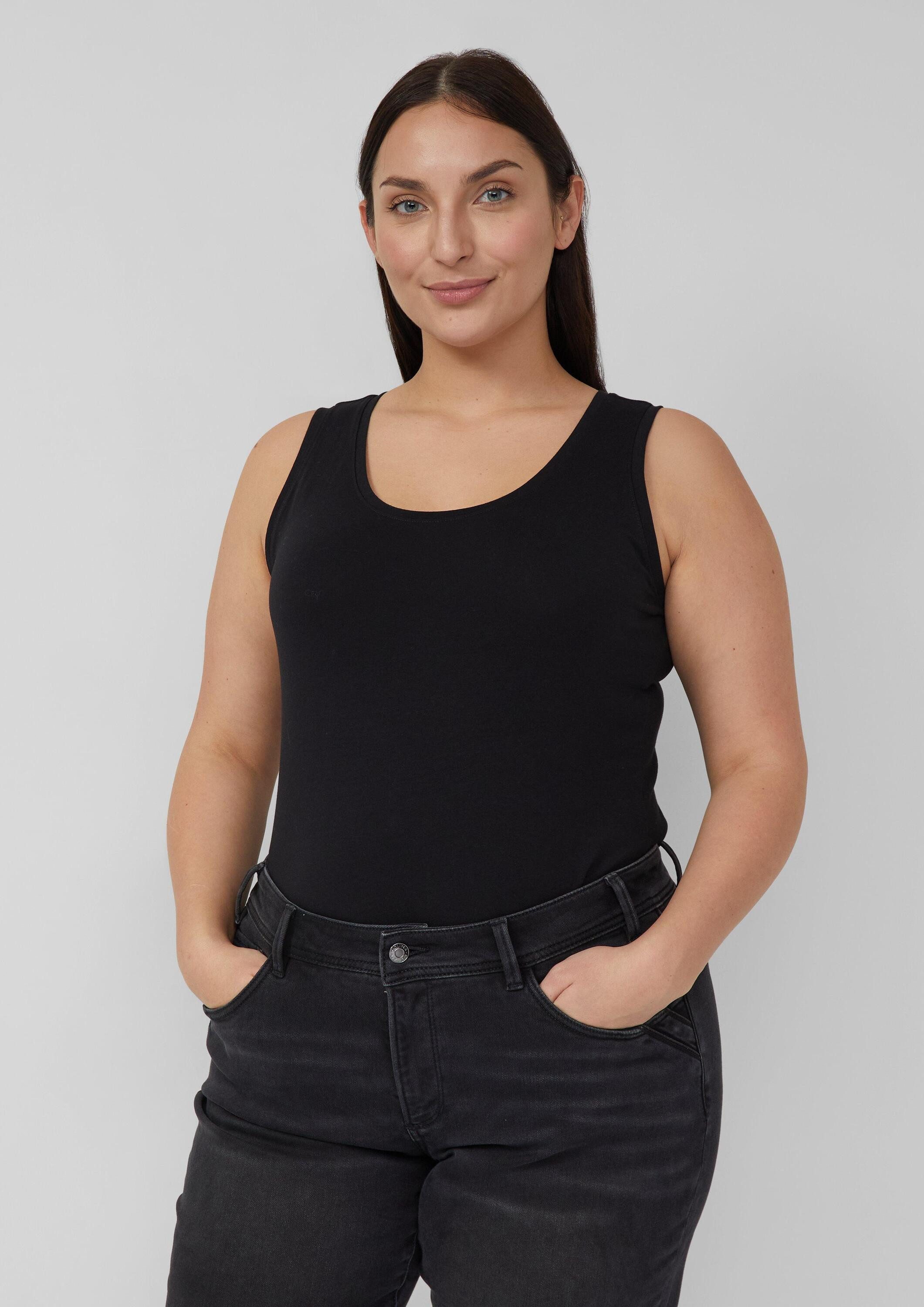 s.Oliver Muskelshirt T-Shirt Elastisches Tanktop aus Baumwollmix