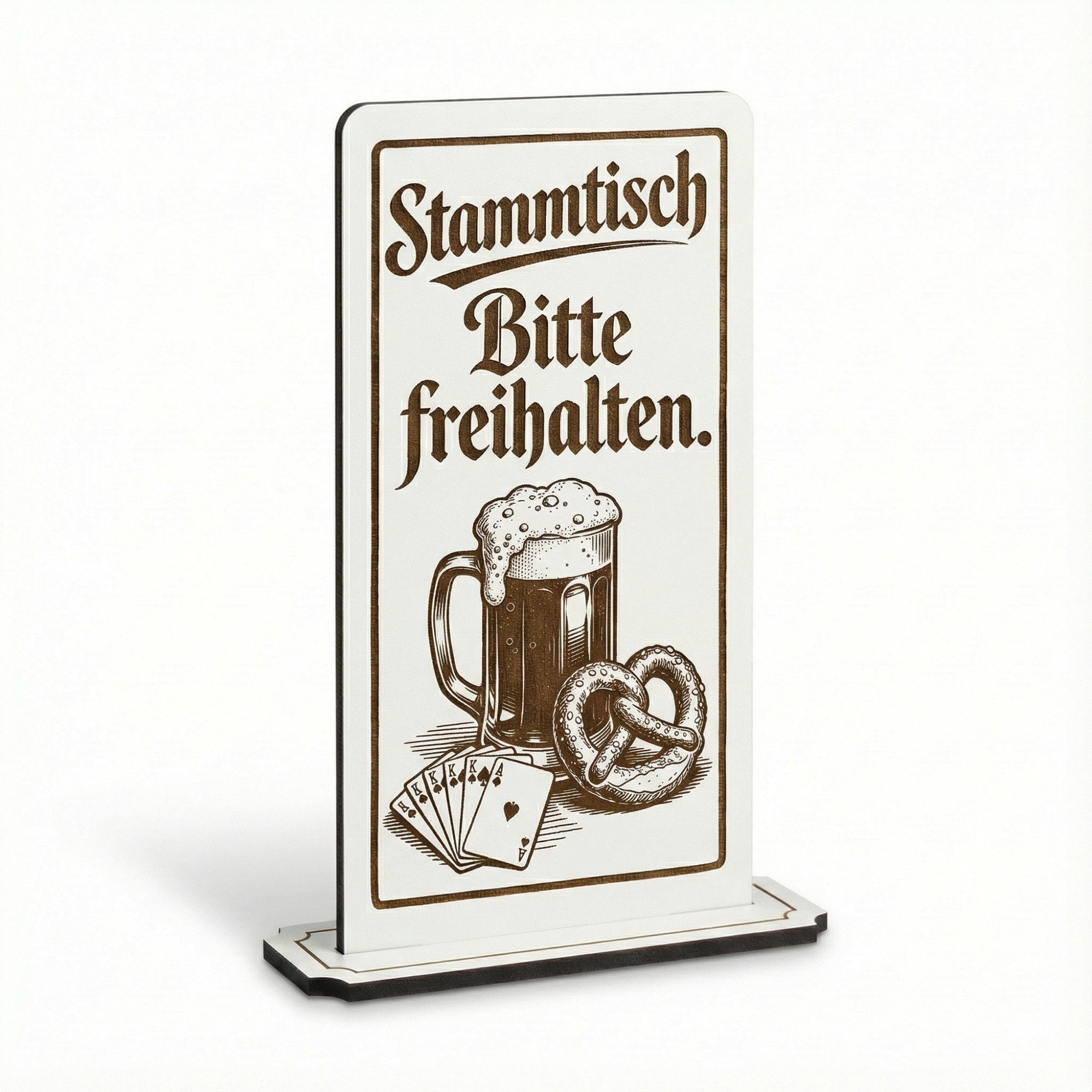 Dekolando Hinweisschild Aufsteller Schild „Stammtisch – bitte freihalten“ – Tischaufsteller 10