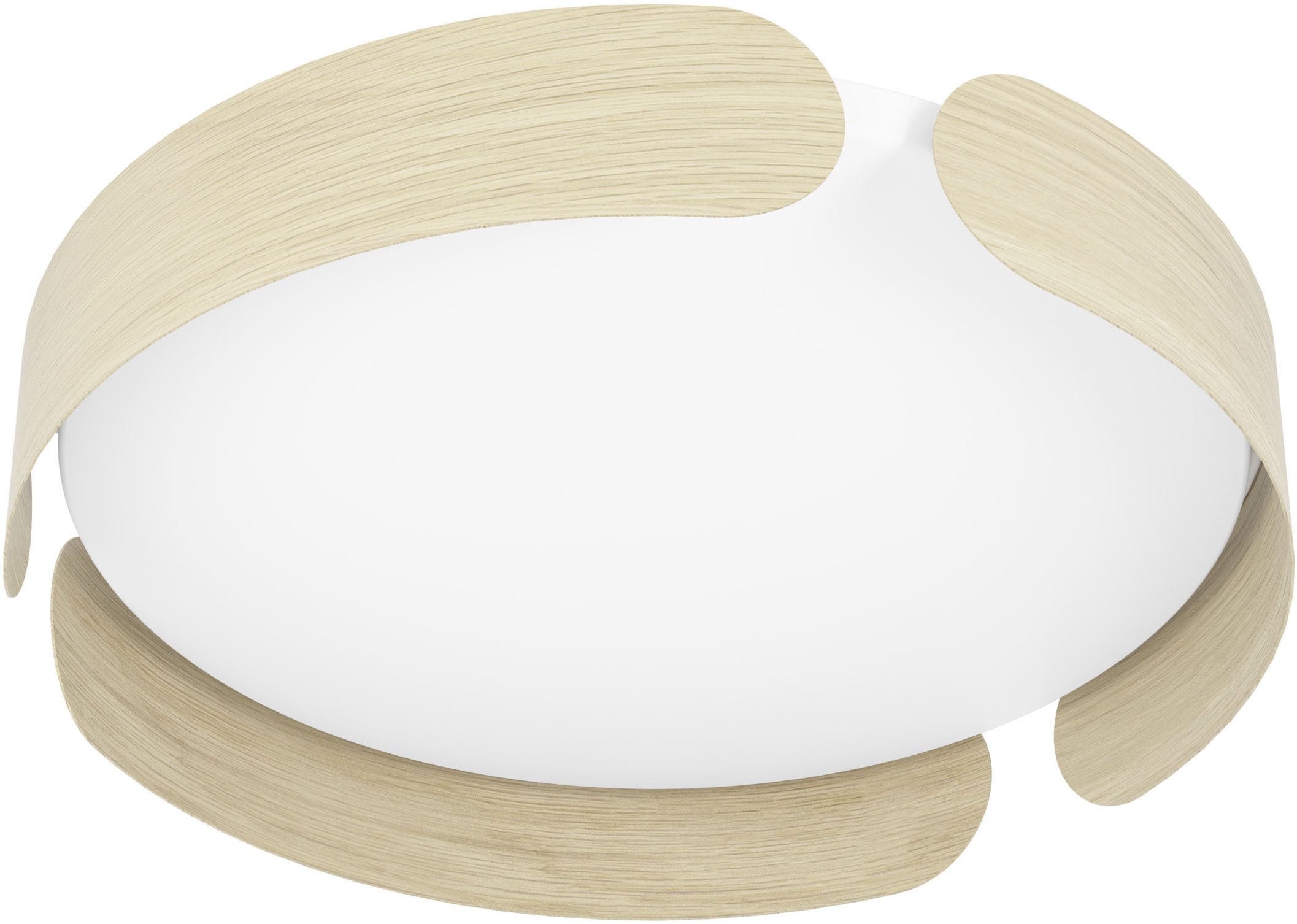 EGLO LED Deckenleuchte VALCASOTTO Deckenlampe - Stahl, Holz - LED - 20W - IP20, LED fest integriert, Warmweiß, Wohzimmerlampe, Esszimmerlampe, Flur, Schlafzimmer, H7,5 x Ø37 cm