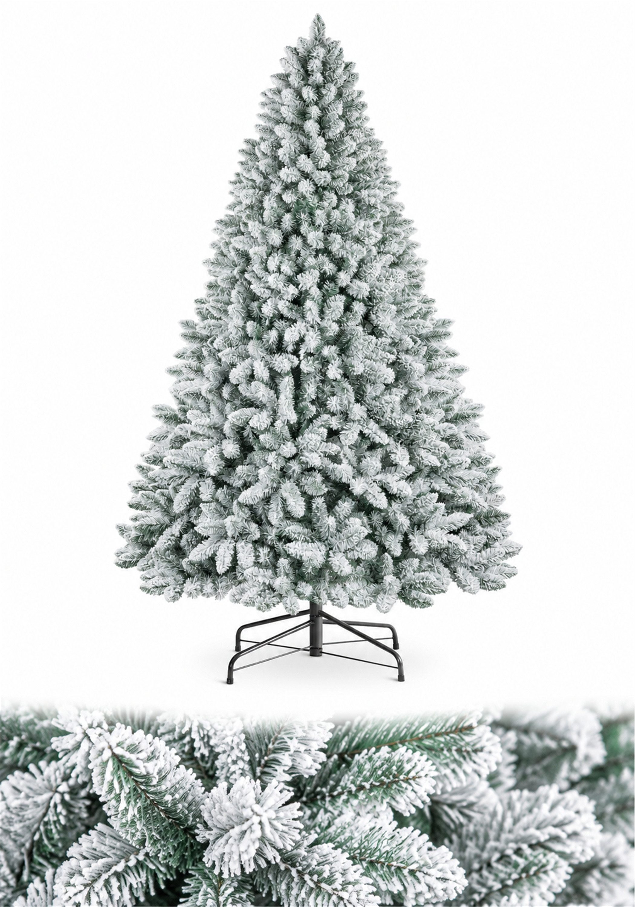Vankel Künstlicher Weihnachtsbaum Weihnachtsbaum Künstlich Tannenbaum Christbaum 180–210 cm, mit Licht, Winterliche Eleganz trifft auf einfache Handhabung.