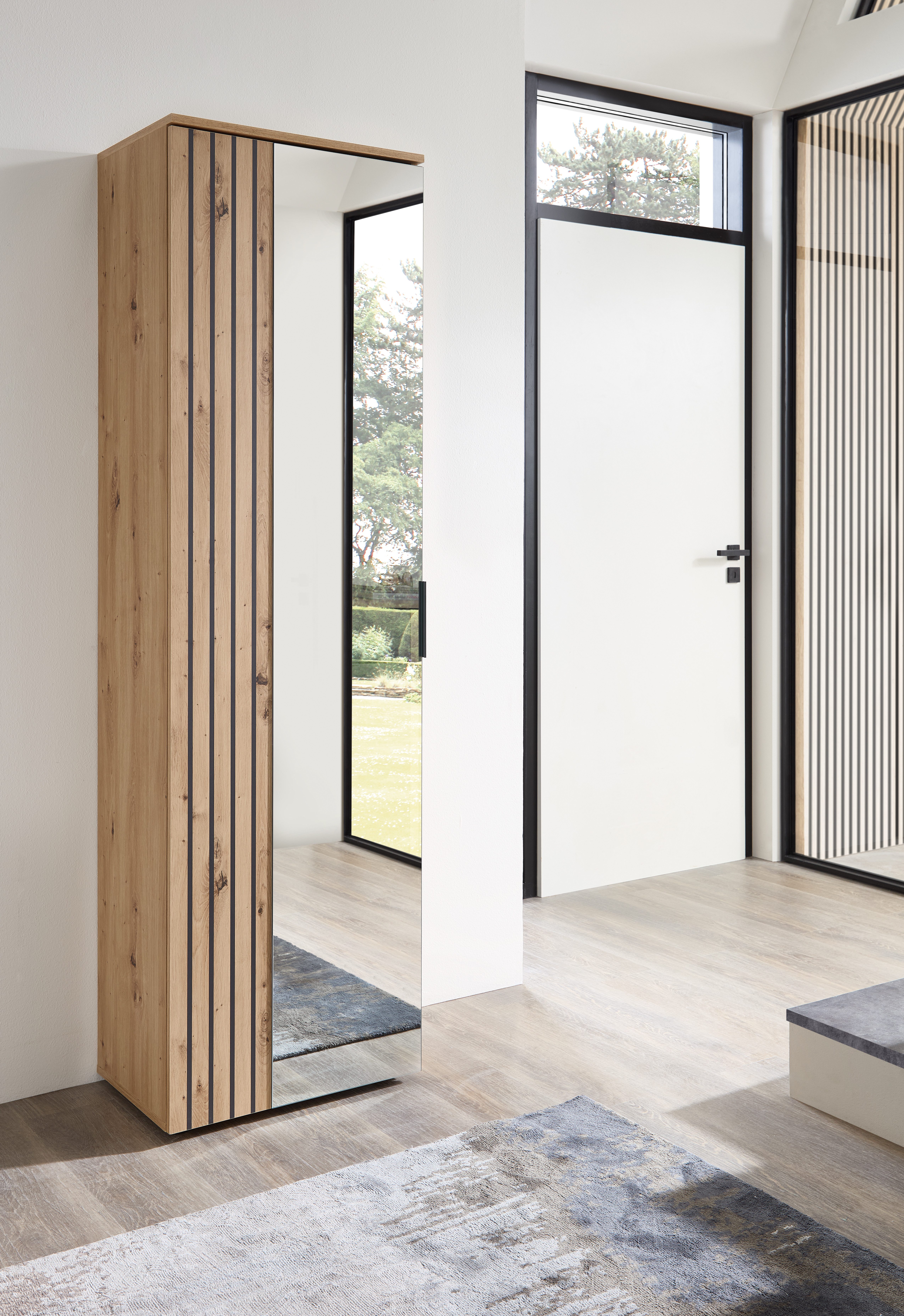 Garderobenschrank Volano in Eiche Artisan Dekor, BxHxT 57x195x38cm