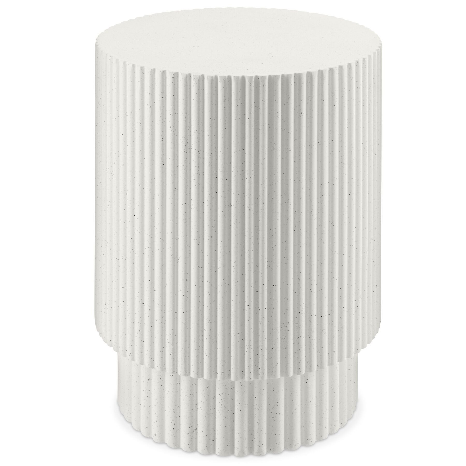 tectake Beistelltisch Ablagetisch Ø 38 x 51 cm wetterfest Betonoptik vertikale (Couchtisch Klein Amira, 1-St., BeistelltischAnleitung), feine Sprenkelung und Belastbarkeit bis 25 kg für innen und außen