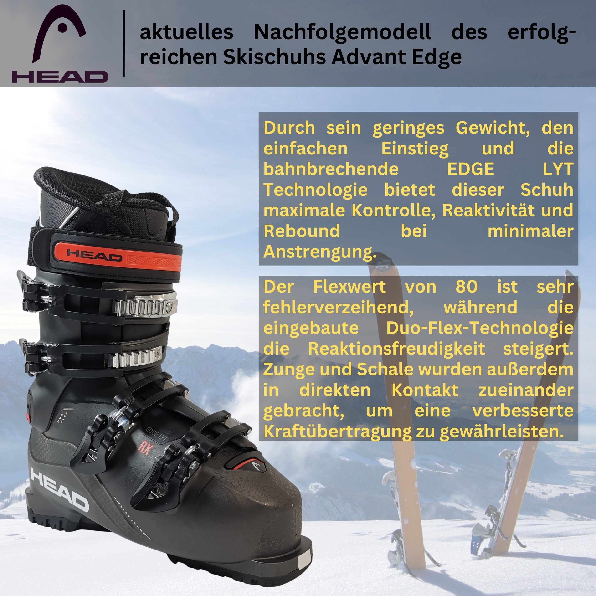 Head Skischuh Edge LYT RX HV Alpin Skistiefel Flex 80 2024