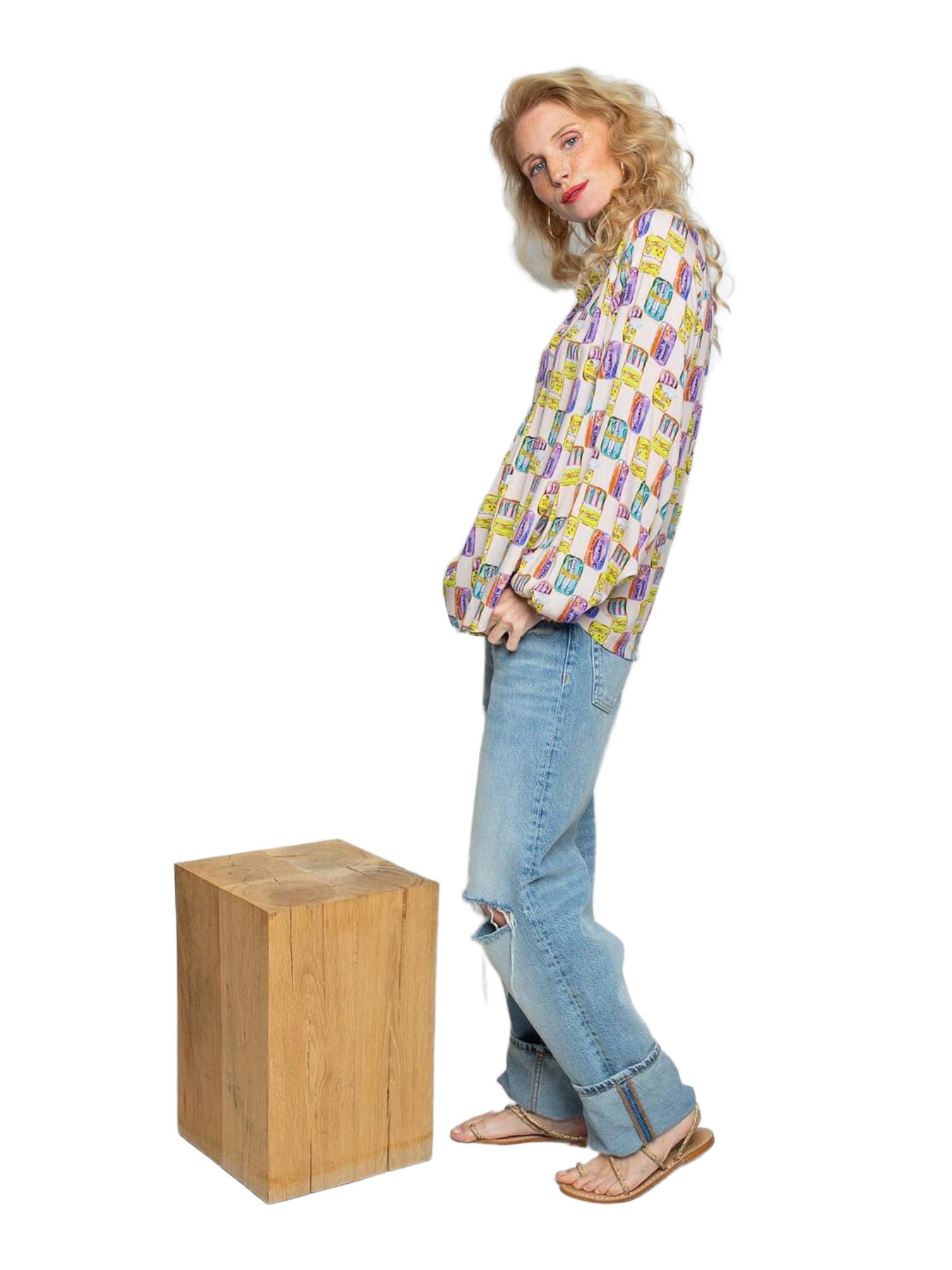 Emily Van Den Bergh Blusenshirt bunt,Casual,Viskose,Bunt,V-Ausschnitt,Lang,Casual Fit