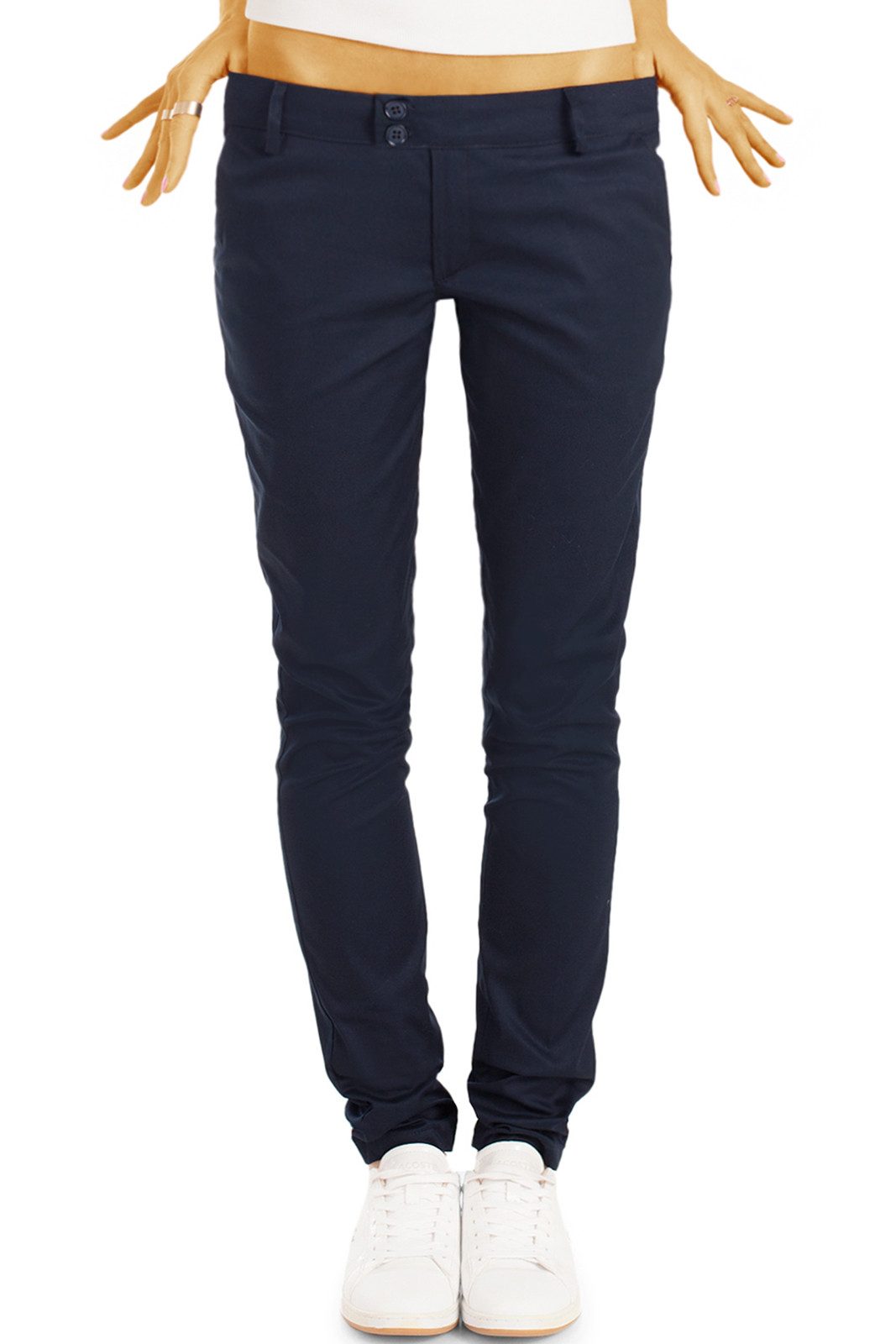 be styled Stoffhose Röhrige Damenhosen, slim fit Hüfthosen Chinohosen - Damen - h15a