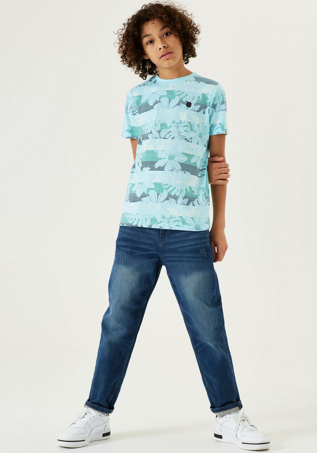 Garcia T-Shirt mit for Allovermuster, floralem sky blue BOYS