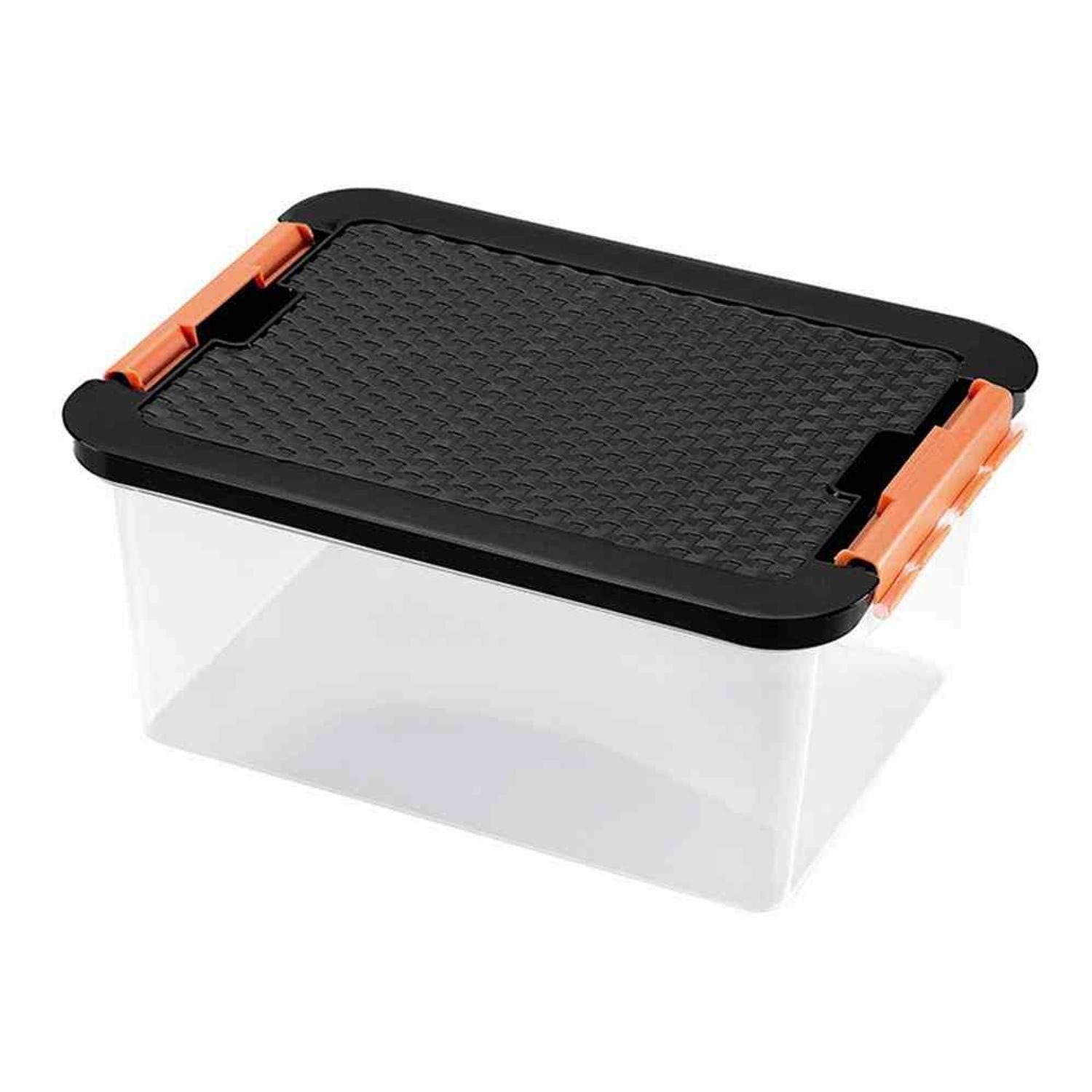 Heidrun Aufbewahrungsbox Systembox 14 l, 40 x 29 x 18 cm Deckel in Rattanoptik farbig sortiert