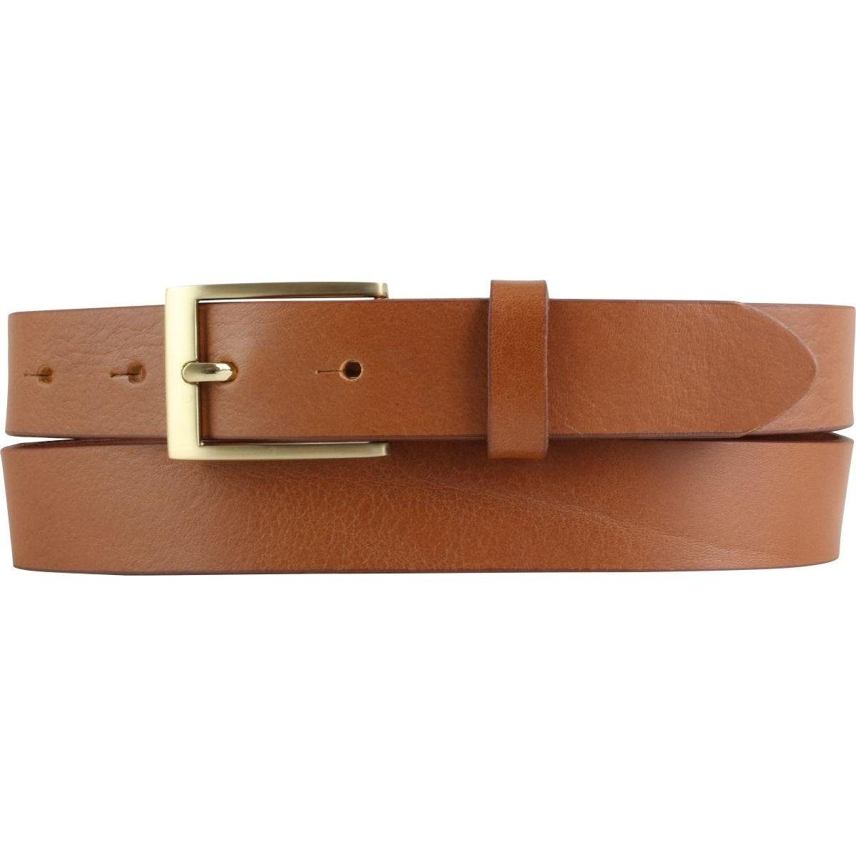 BELTINGER Ledergürtel Herren-Gürtel aus Vollrindleder mit goldenern Gürtelschnalle 3 cm - An (1-St)