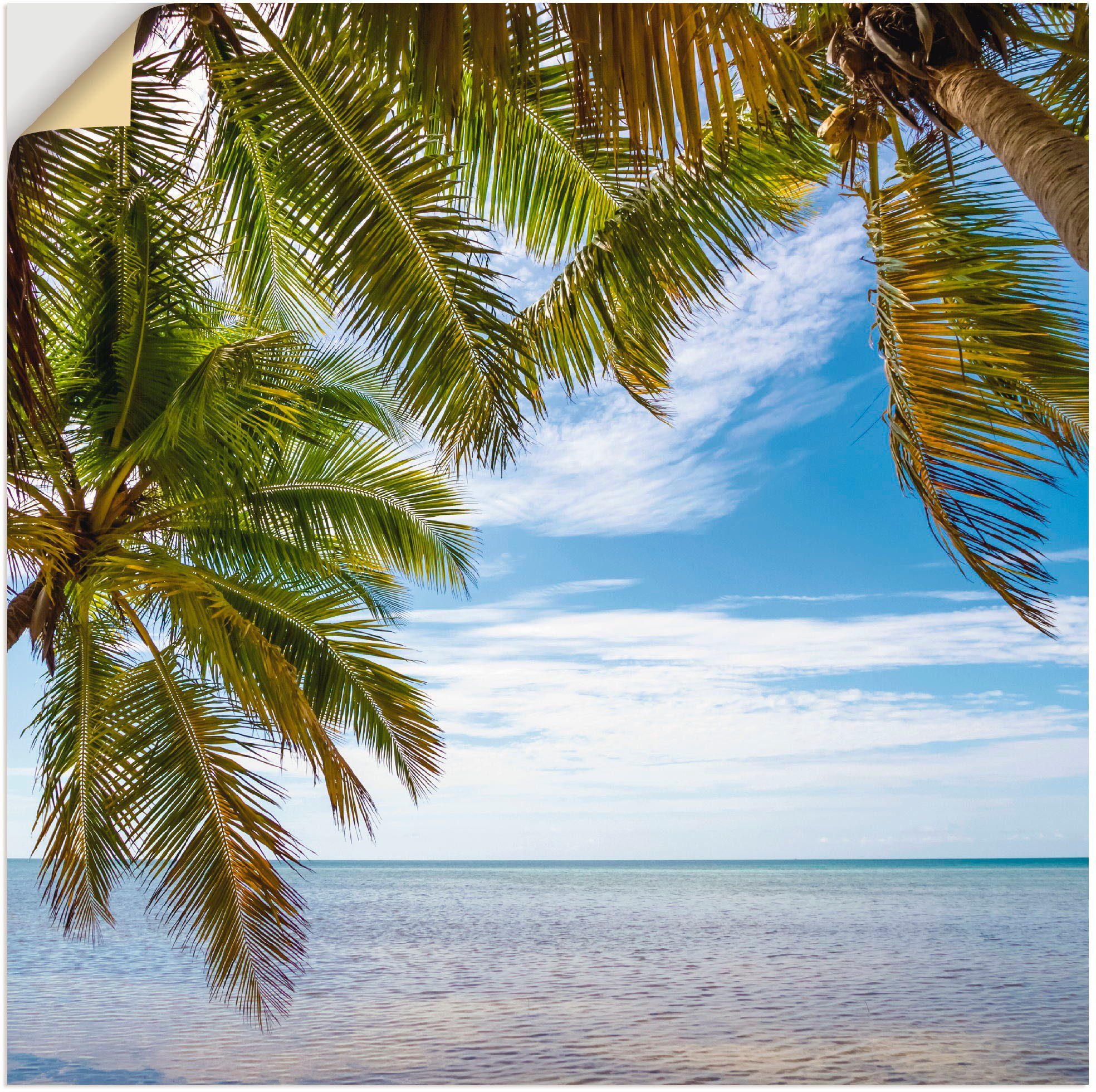 Artland Wandbild Florida Keys Das Meer, Bäume (1 St), als Alubild, Leinwandbild, Wandaufkleber oder Poster in versch. Größen