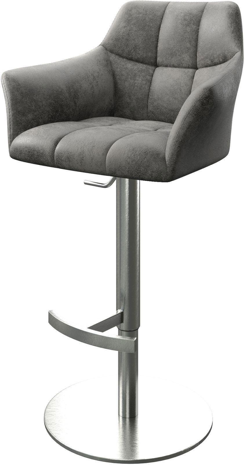 DELIFE Barhocker Yulo-Flex, Drehfuß höhenverstellbar Edelstahl Vintage Grau günstig online kaufen