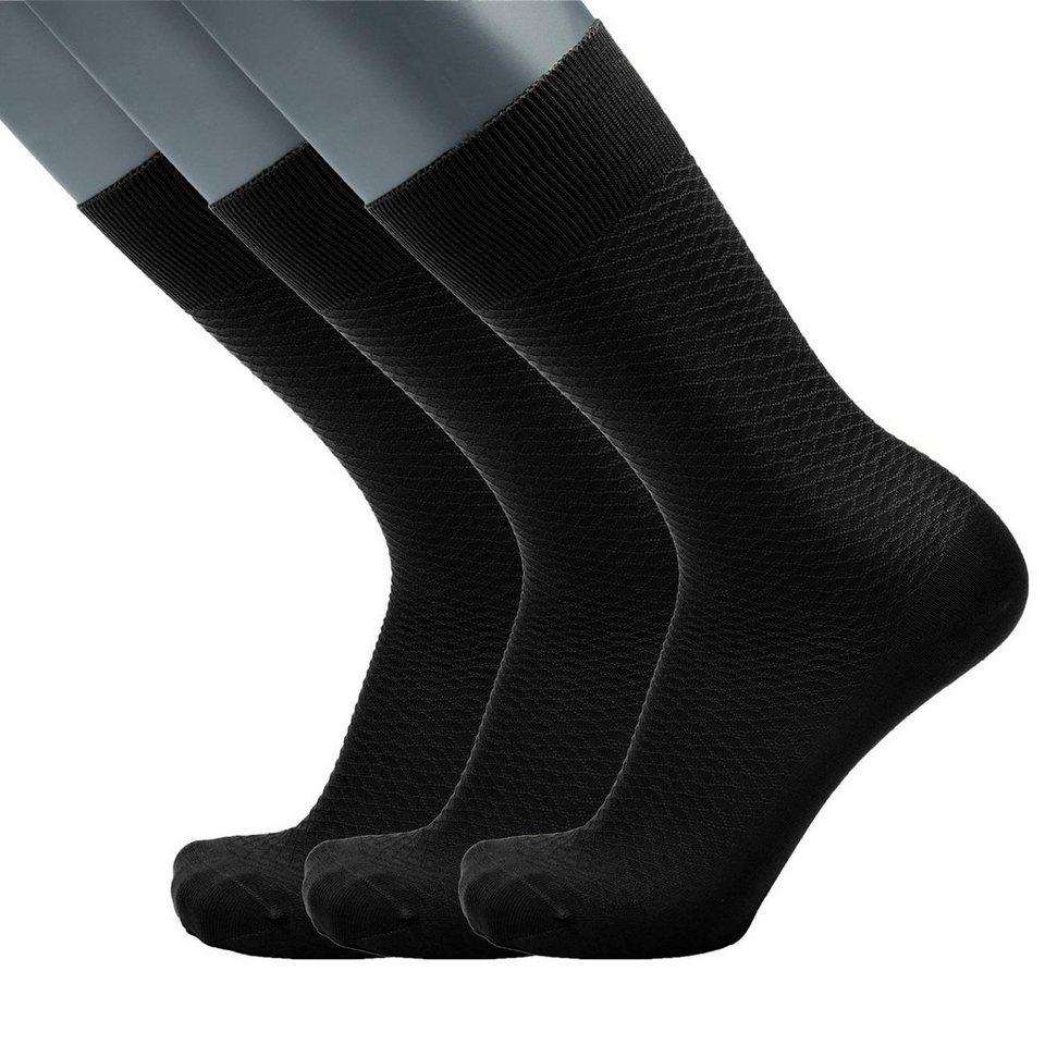 Leichte - Socken mit Socken Baumwolle, Packung, aus hohem Frankfurt reiner (3er BGENTS Classic Tragekomfort 3er Businesssocken Packung) merzerisierter Baumwollsocken 3er