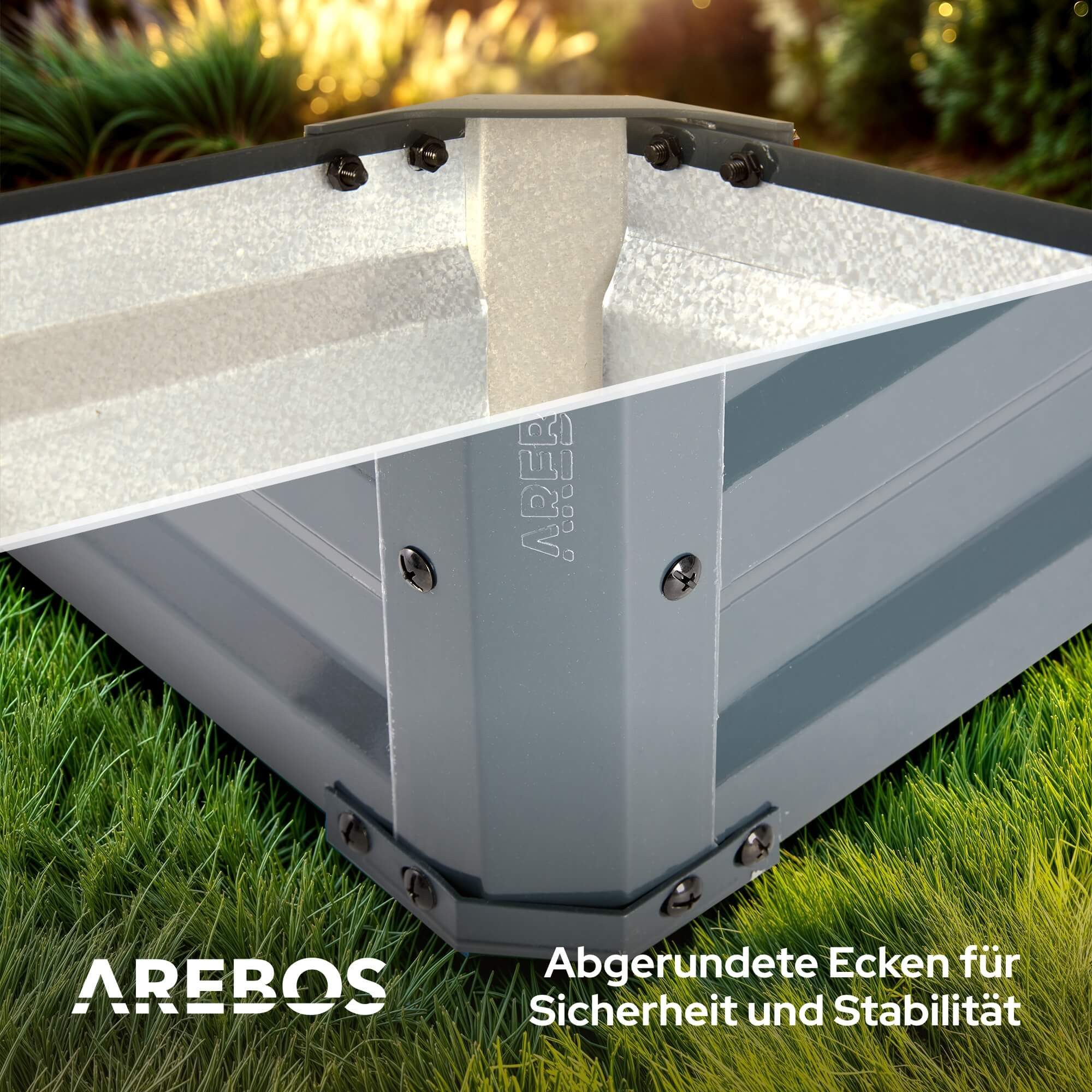 Arebos Hochbeet Gartenbeet Pflanzbeet Gemüsebeet für Garten & Terrasse 180x90x59 cm (Max. Belastbarkeit: 1000 kg90), Witterungs- & UV-beständig – Bild 5 von 5