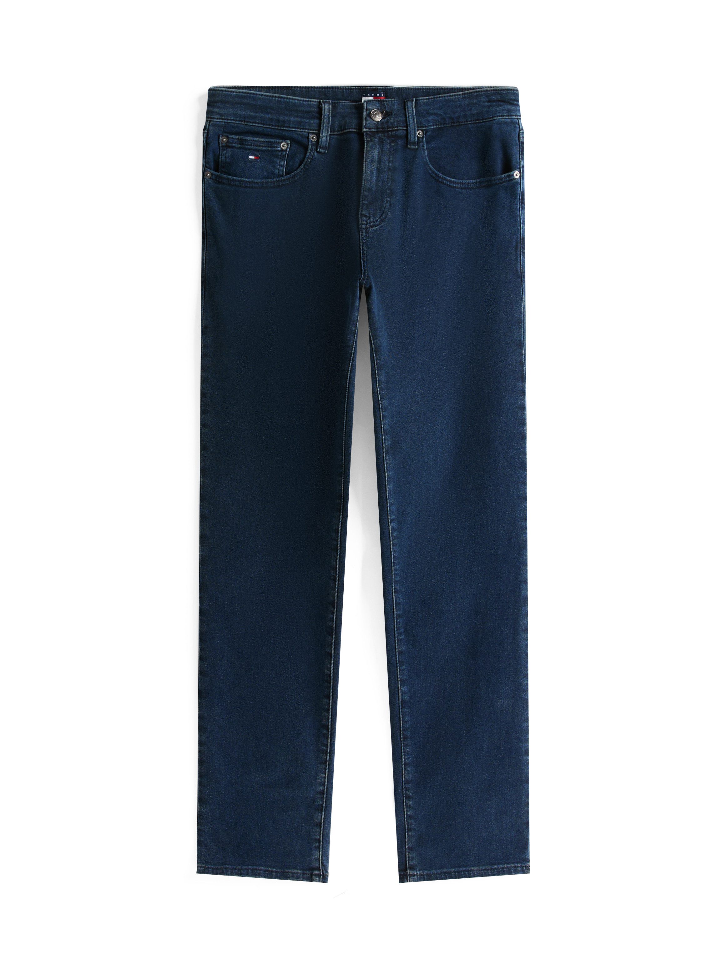 Tommy Jeans Gerade Jeans Scanton Slim Mit Markenlabel aus Leder hinten – Bild 4 von 5