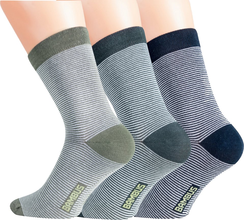 RS Harmony Basicsocken Bambus Viskose Socken RINGEL Softrand ohne Gummi  Unisex Softrand (6 Paar) Spitze und Ferse verstärkt