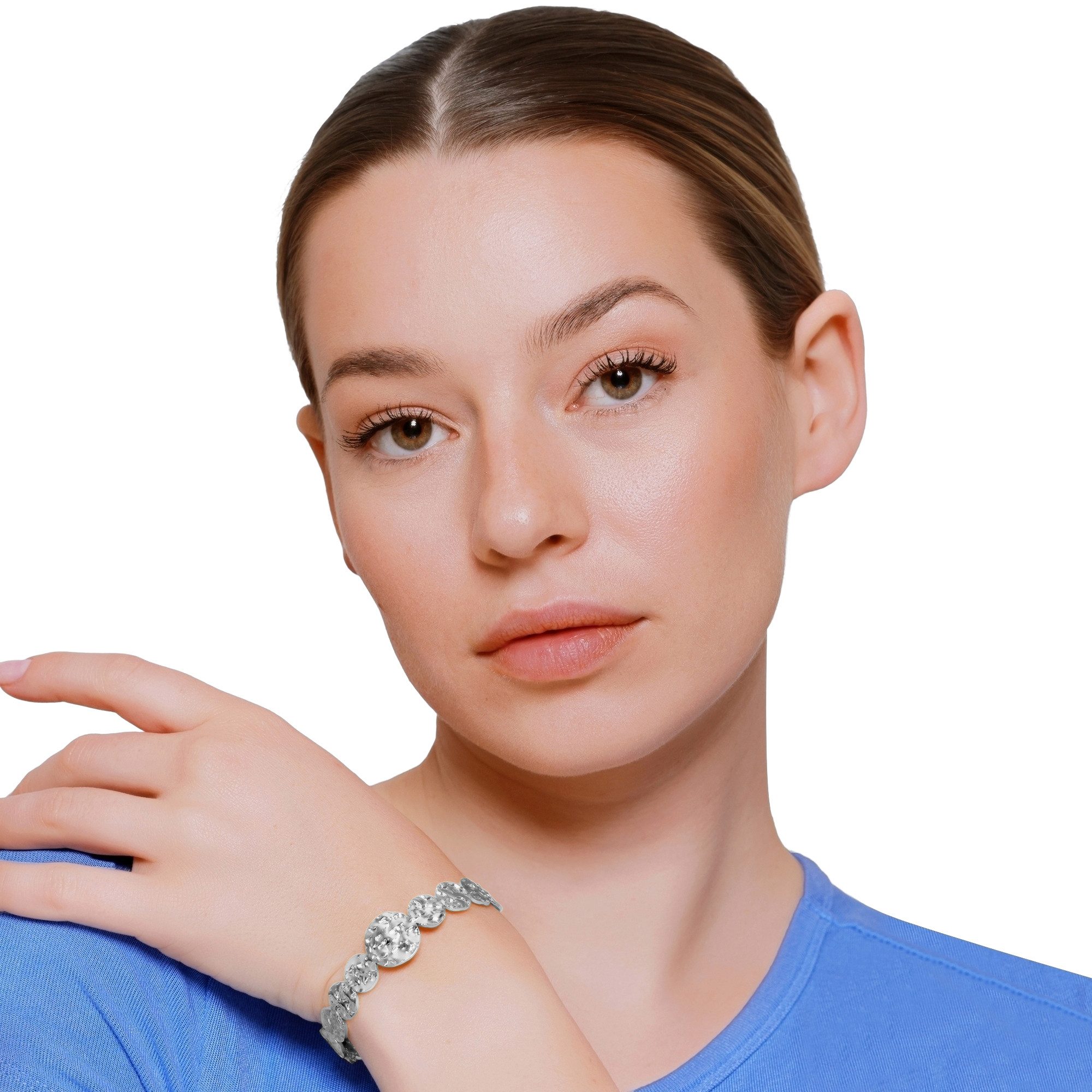Heideman Armband Nerina silberfarben poliert (Armband, inkl. Geschenkverpackung), gehämmertes Armband für Frauen