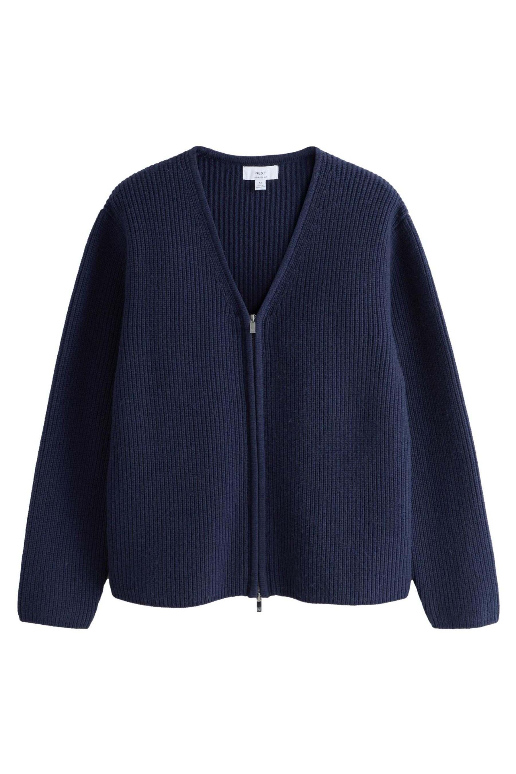 Strickjacke Relaxed Fit gerippte Strickjacke, Reißverschluss