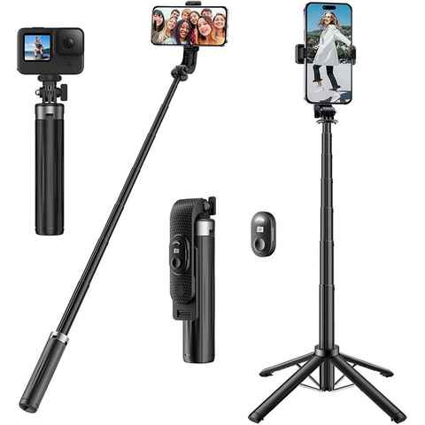 HYTIREBY Selfie-Stick Selfie Stick Quad-Stativ, Bluetooth Selfie Stick Erweiterbar 40'', Kompatibel mit iPhone, Samsung, Smartphones und Kameras