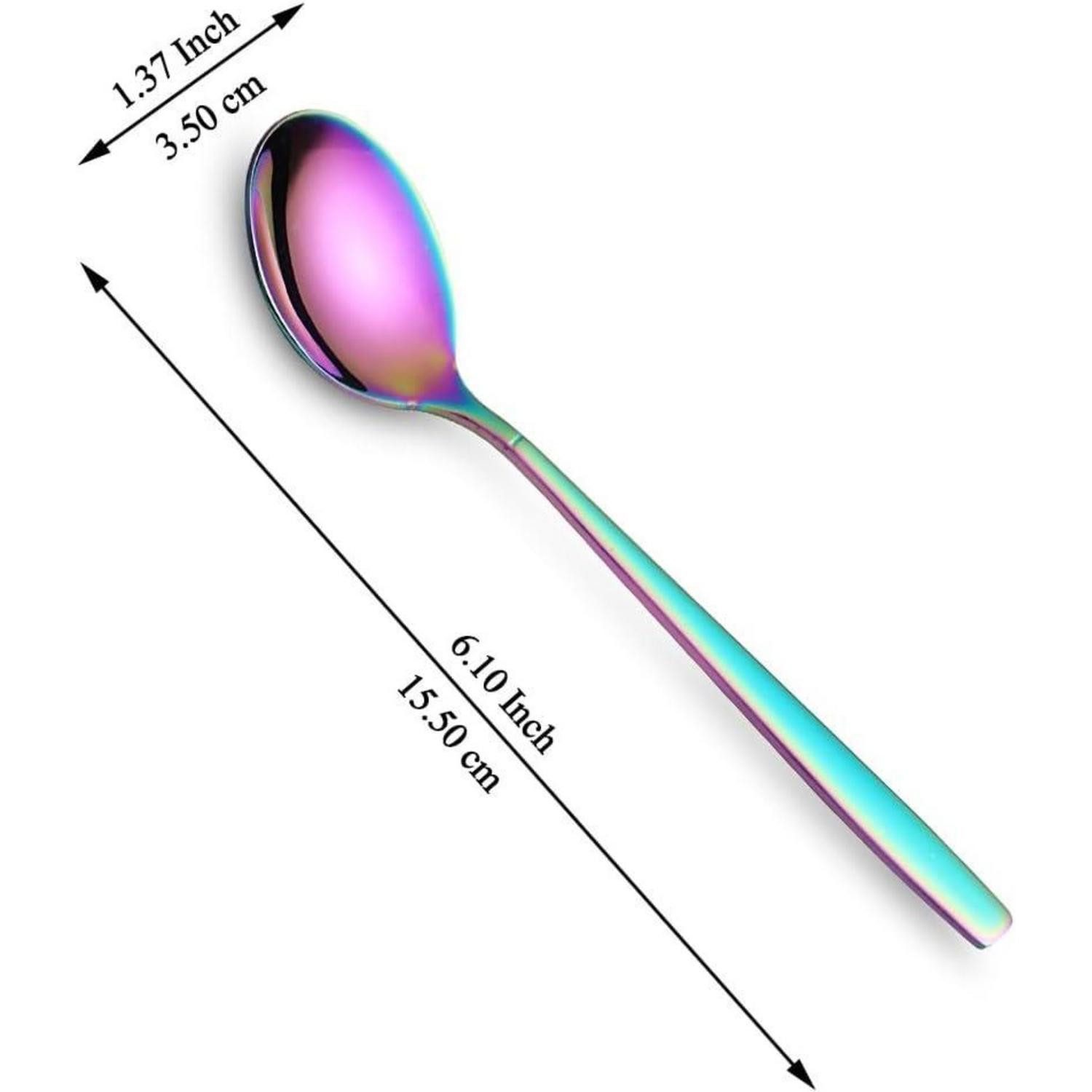 LuxusKollektion Teelöffel Teelöffel 12er Edelstahl titanbeschichtet 4. Regenbogen
