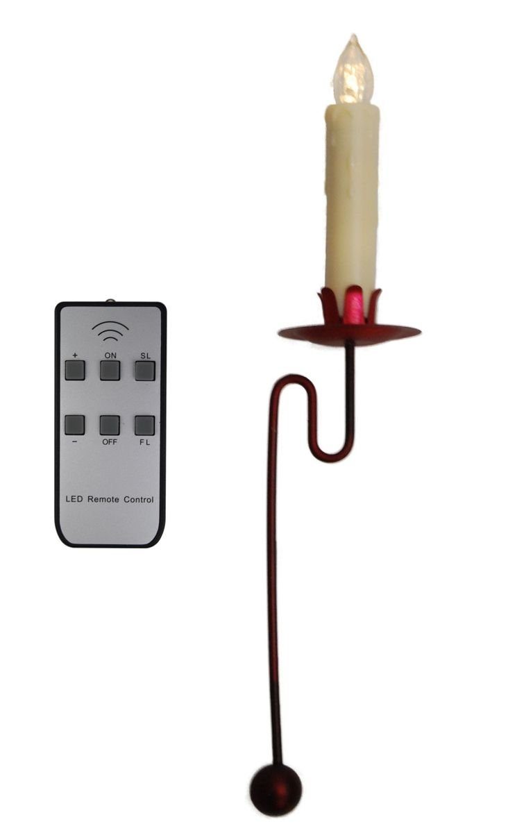 hdg Christbaumschmuck Baumkerzenhalter Balancehalter rot (6-tlg), mit Fernbedienung LED kabellos Baumkerzen inkl
