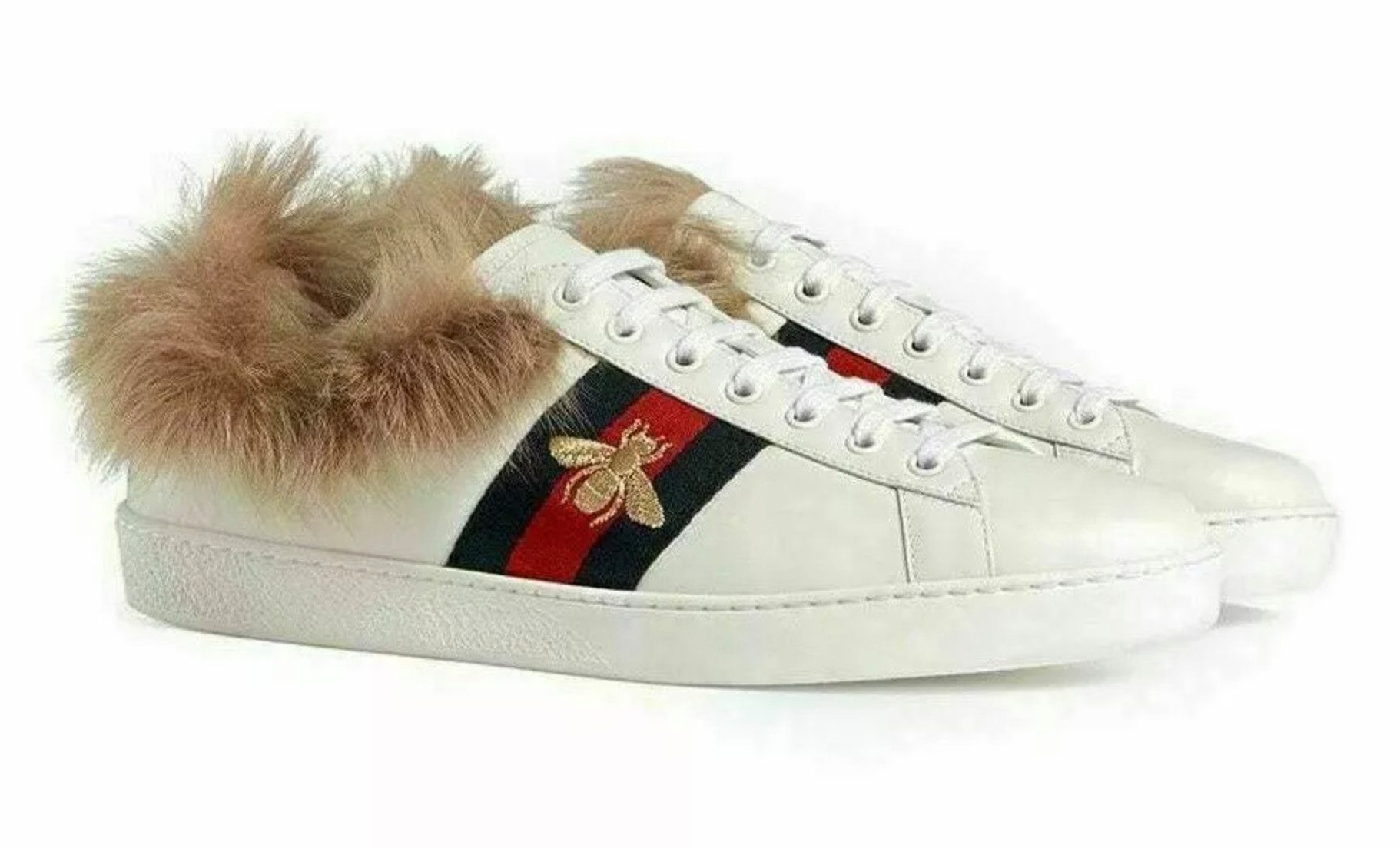 GUCCI Unisex Ace mit Lammfell – Luxuriöse Leder-Sneaker aus Italien Sneaker Lammfellfutter sorgt für außergewöhnlichen Tragekomfort