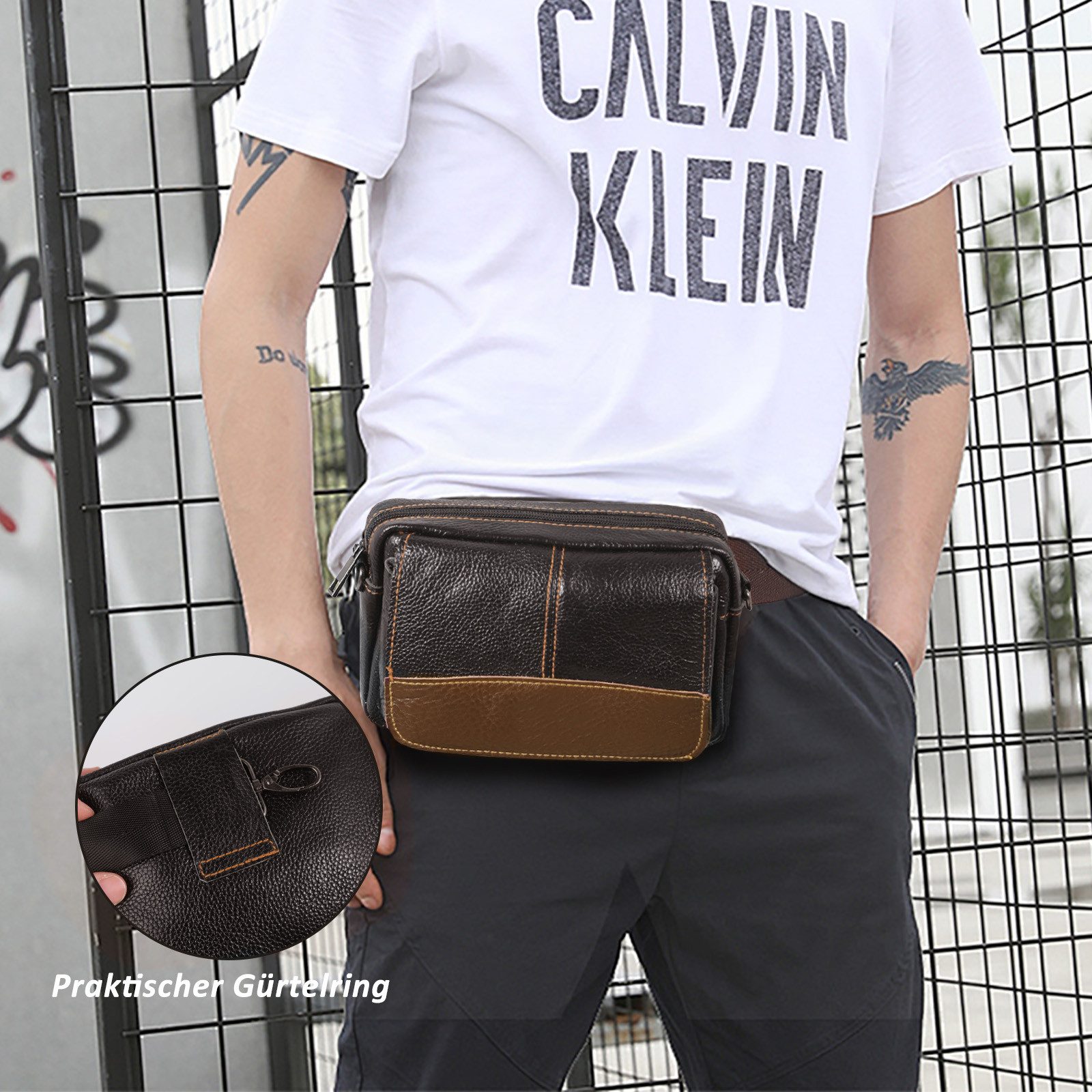 TAN.TOMI Umhängetasche Umhängetasche Herren Leder Schultertasche Mann Leder, Herren Klein Leder Umhängetasche Handtasche Geschenke für Männer