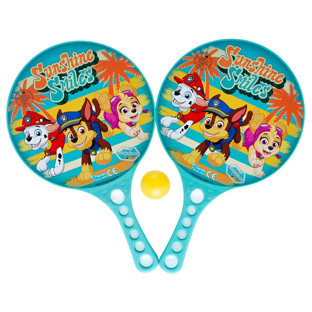 PAW PATROL Beachballschläger 2 Stück Beachball Schläger Set mit Ball für Familien und Kinder, (Spar-Set, 3-tlg., mit Ball)