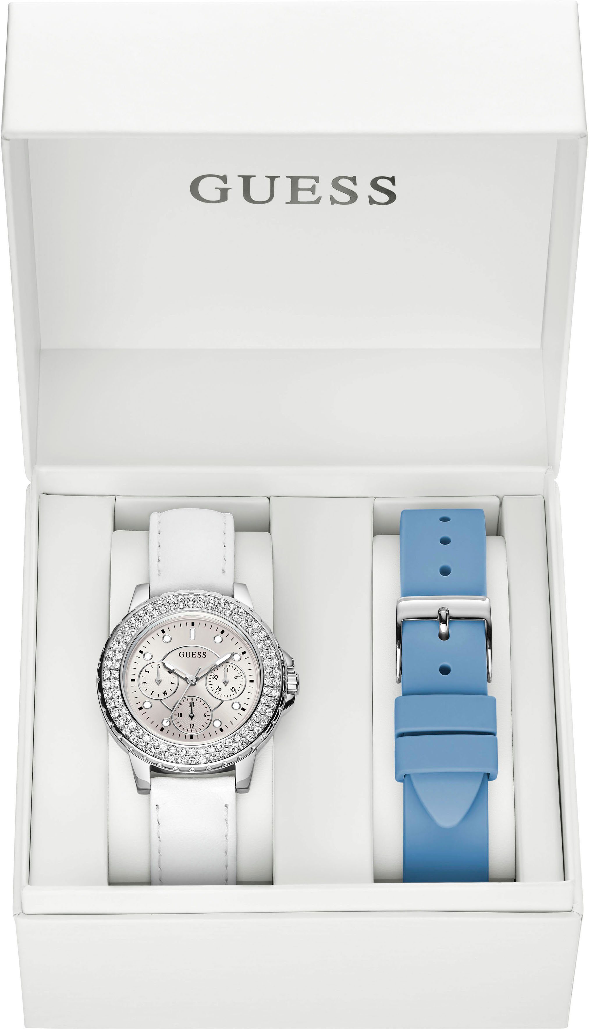 Guess Multifunktionsuhr CROWN JEWEL GW0660L1, (Set, günstig online kaufen