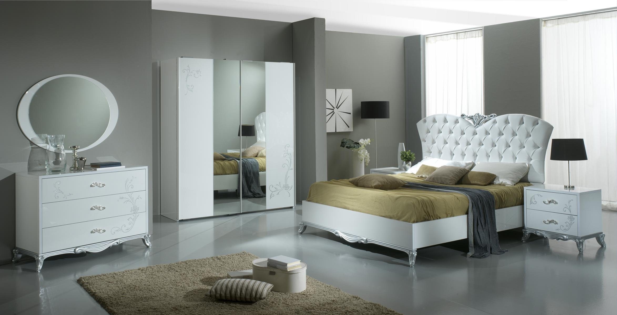JVmoebel Schlafzimmer-Set 3 tlg.Set Klassisches Holz Doppelbett Design Bett Nachttische 2x Bett