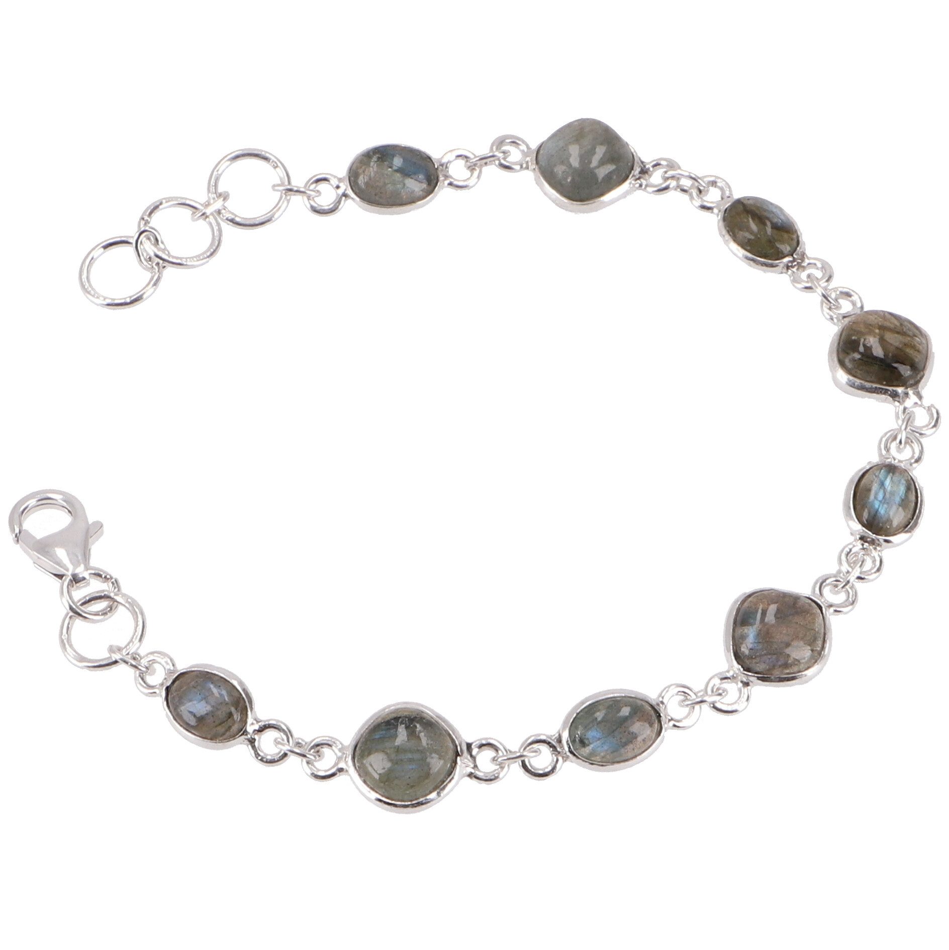 Guru-Shop Armreif Indisches Boho Silber Armband, Edelsteinarmband..