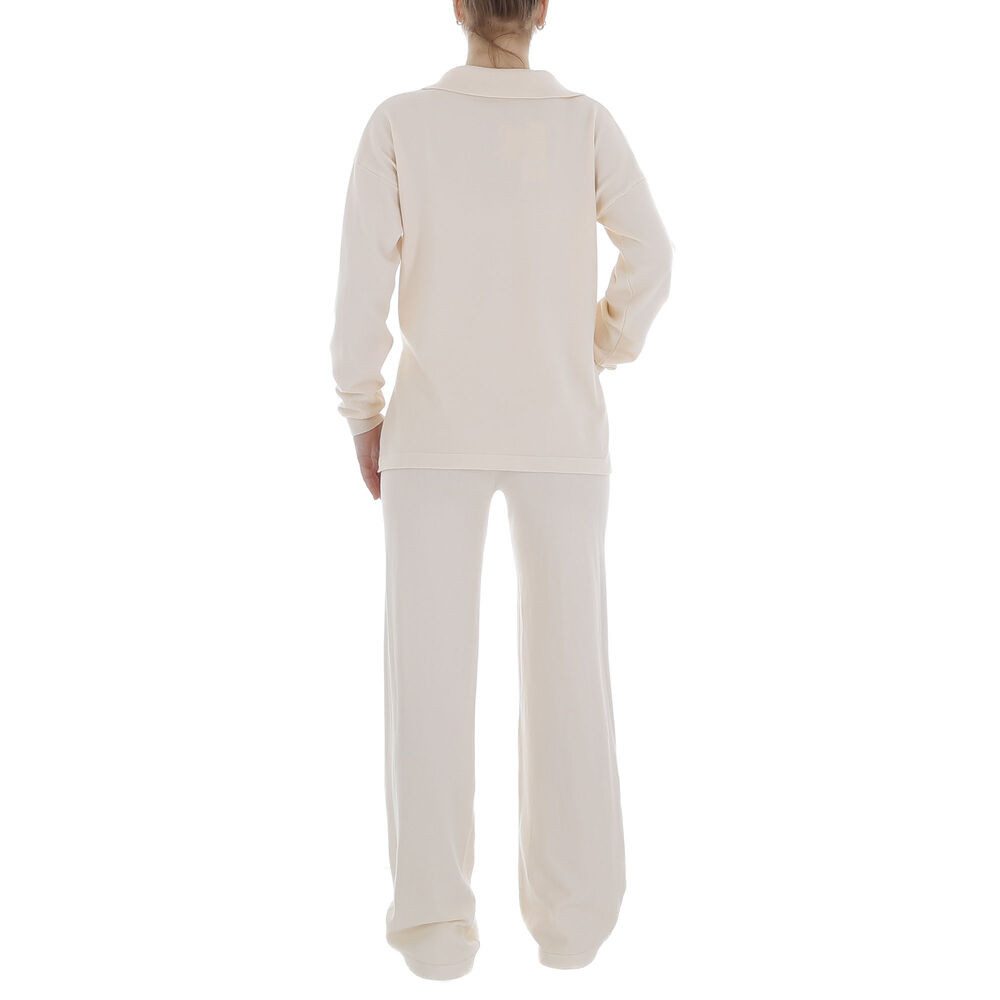 Ital-Design Freizeitanzug Damen Freizeit (86365268), Stretch Zweiteiler in Creme