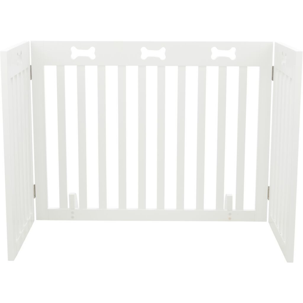TRIXIE Absperrgitter Hunde-Absperrgitter, 3-teilig - weiß - 82–124 × 61 cm