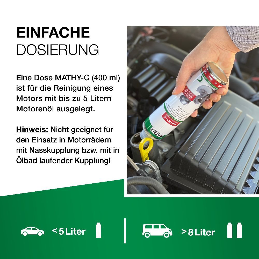 MATHY Öl-Additiv MATHY-C Motorinnenreiniger 400 ml, 0,4 l, (1-St) Motorspülung vor dem Ölwechsel – Bild 5 von 5
