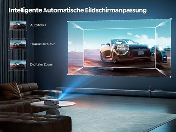 Yaber Autofokus/Trapezkorrektur Full HD 1080P Heimkino Portabler Projektor (20000 lm, 18000:1, 3840 x 2160 px, mit Tasche, Kompatibel mit Smartphone/TV Stick/PS5)